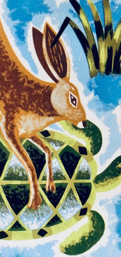 Le lièvre et la tortue, Vingt fables de La fontaine, Jean Picart Le Doux