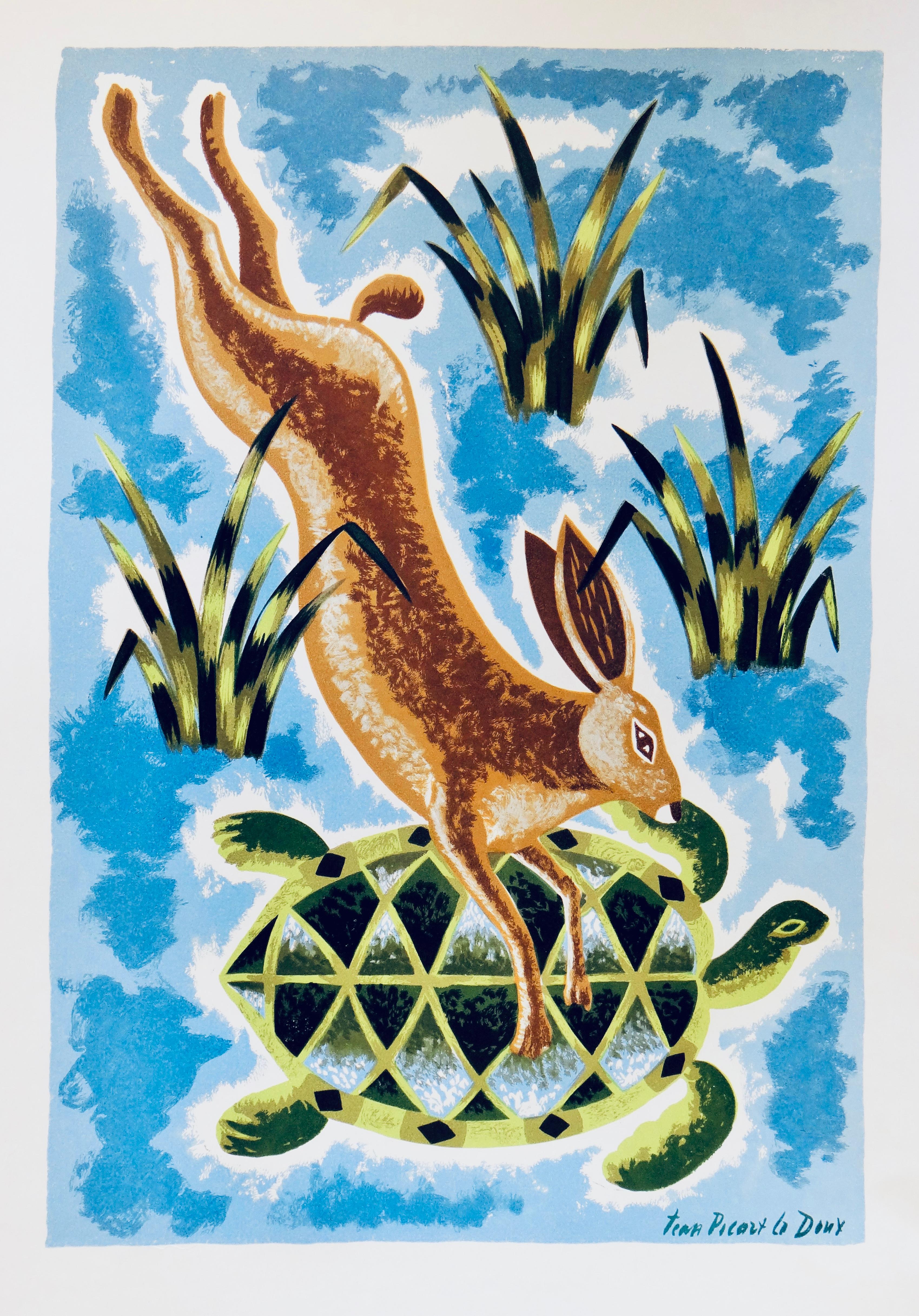 Le lièvre et la tortue, Vingt fables de La fontaine, Jean Picart Le Doux im Angebot 4