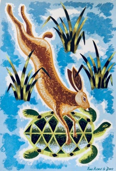 Le lièvre et la tortue, Vingt fables de La Fontaine, Jean Picart Le Doux
