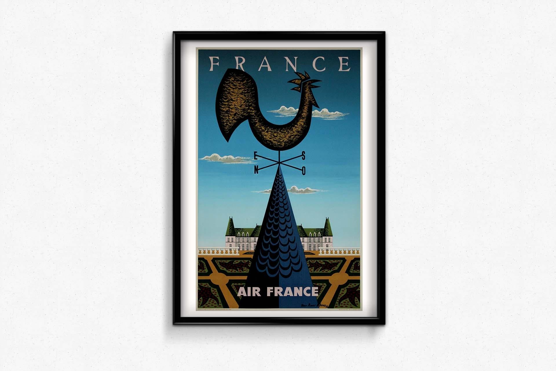 In the golden age of glamorous air travel, artist Jean Picart le Doux crafted a masterpiece that not only encapsulates the elegance and sophistication of an era but also pays homage to Air France's commitment to making France accessible to the
