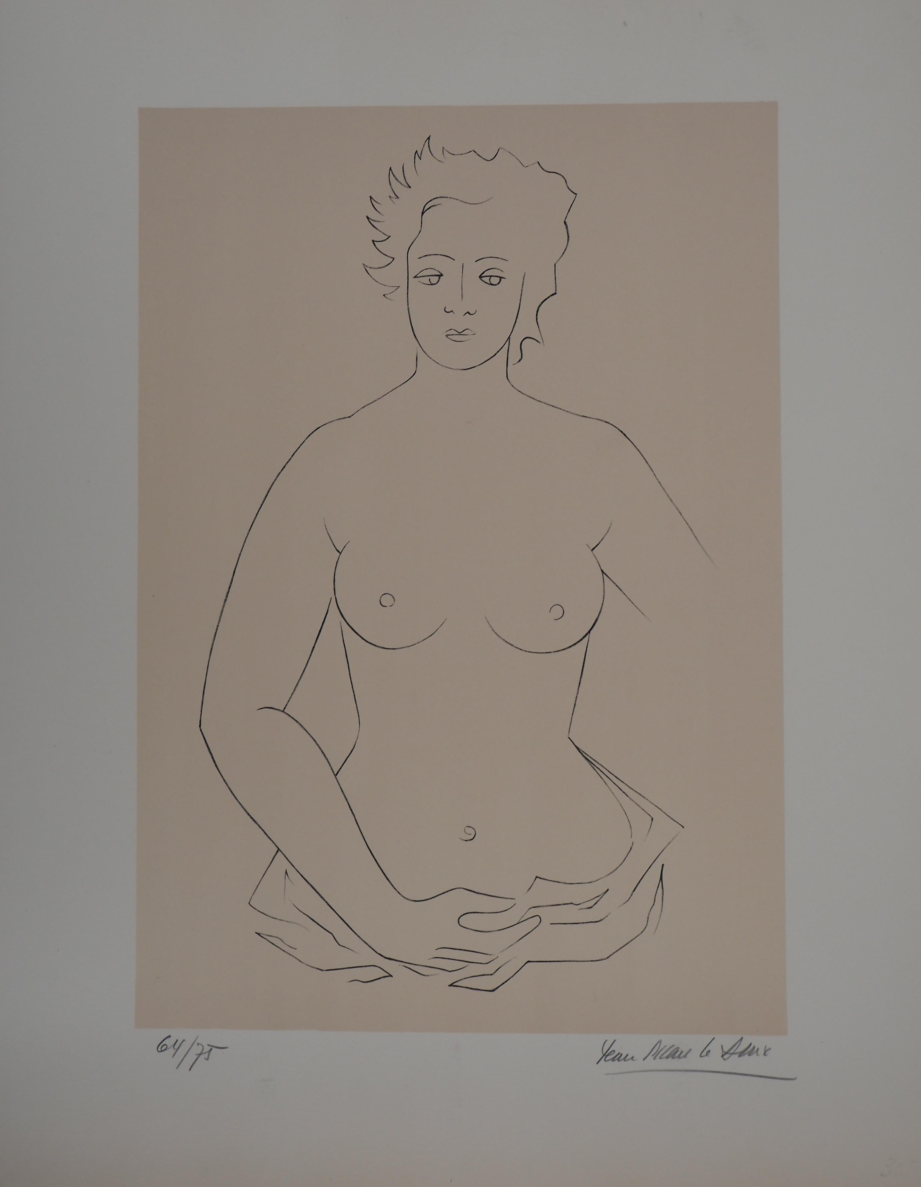 Nude Print di Jean Picart Le Doux - La bagnante - litografia originale firmata / 75ex
