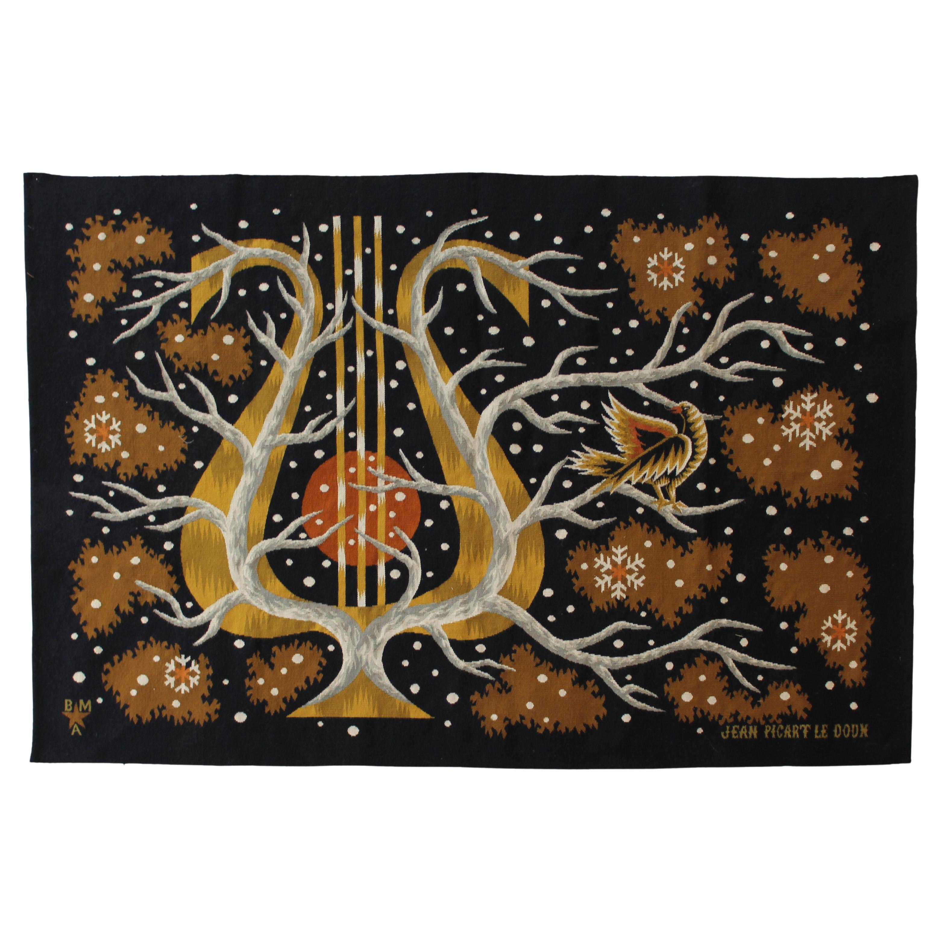 Jean Picart Le Doux Tapestry "Etoiles De Neige", circa 1960, France For Sale