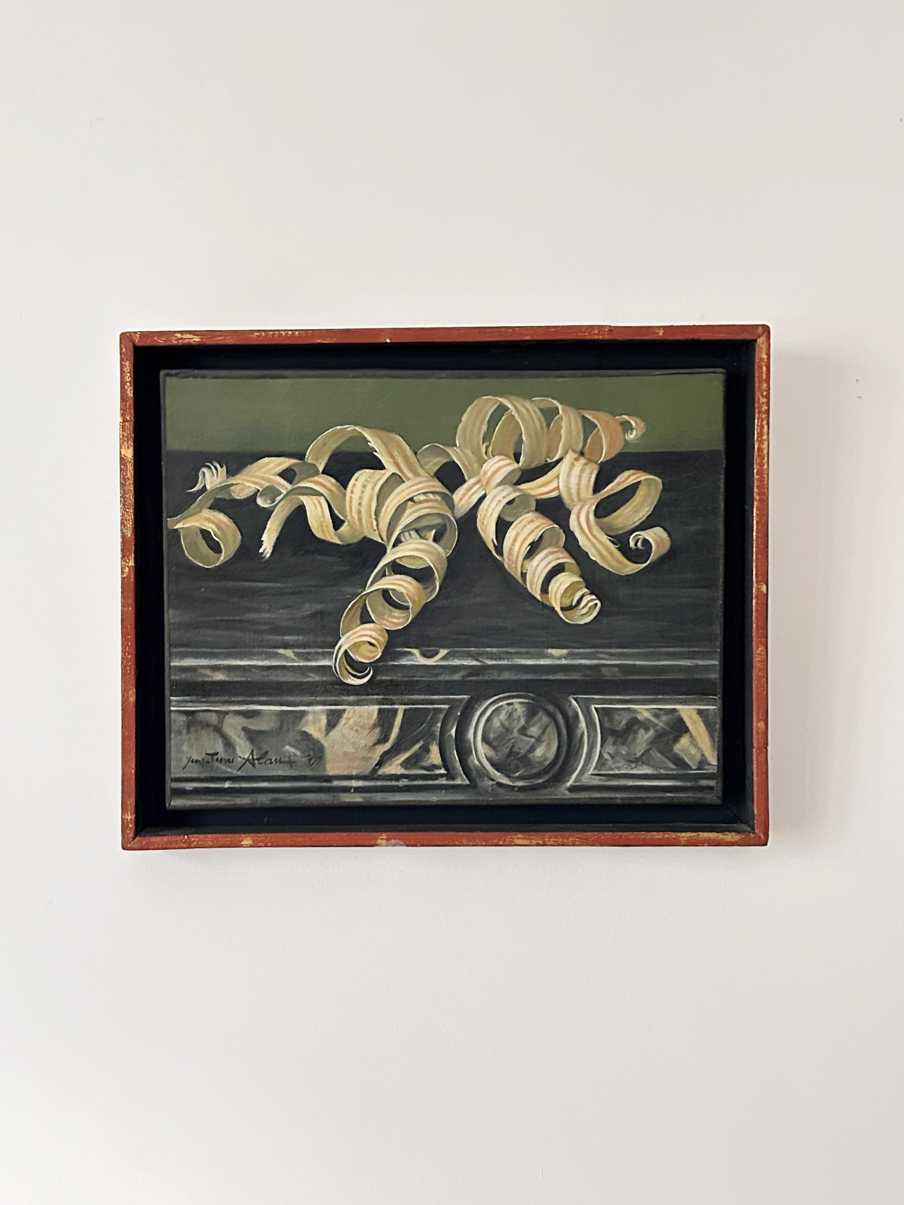 Jean-Pierre Alaux (1925-2020)
Les Copeaux
olio su tela
sigla in basso a sinistra
intitolato sul retro
27 x 34,5 cm
telaio originale con alcuni piccoli segni d'uso

Nato a La Ciotat nel 1925, Jean-Pierre Alaux è un discendente diretto del pittore