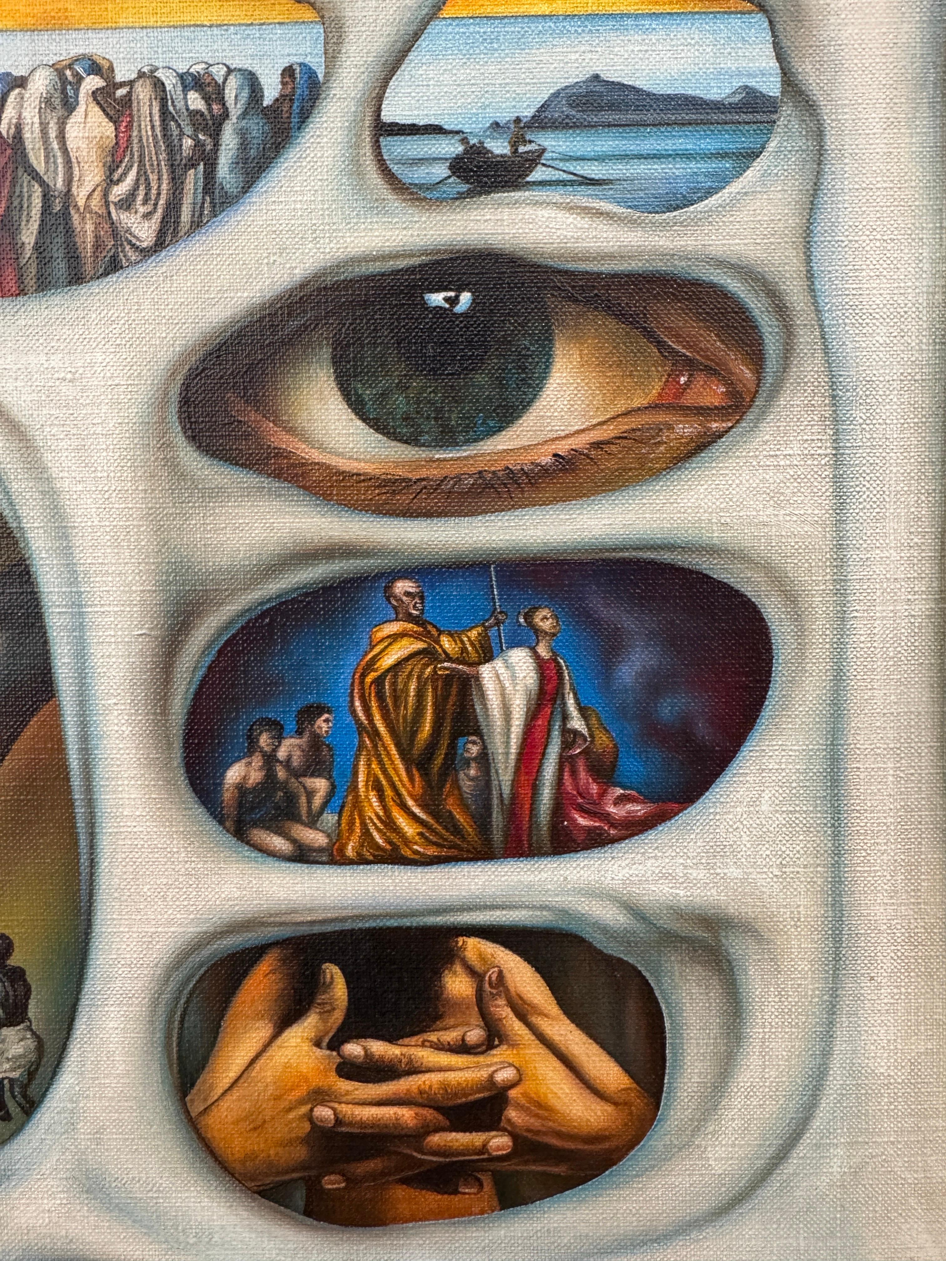 Kindheitserinnerungen von Jean-Pierre BURQUIER – Öl auf Leinwand – 129x80 cm im Angebot 9