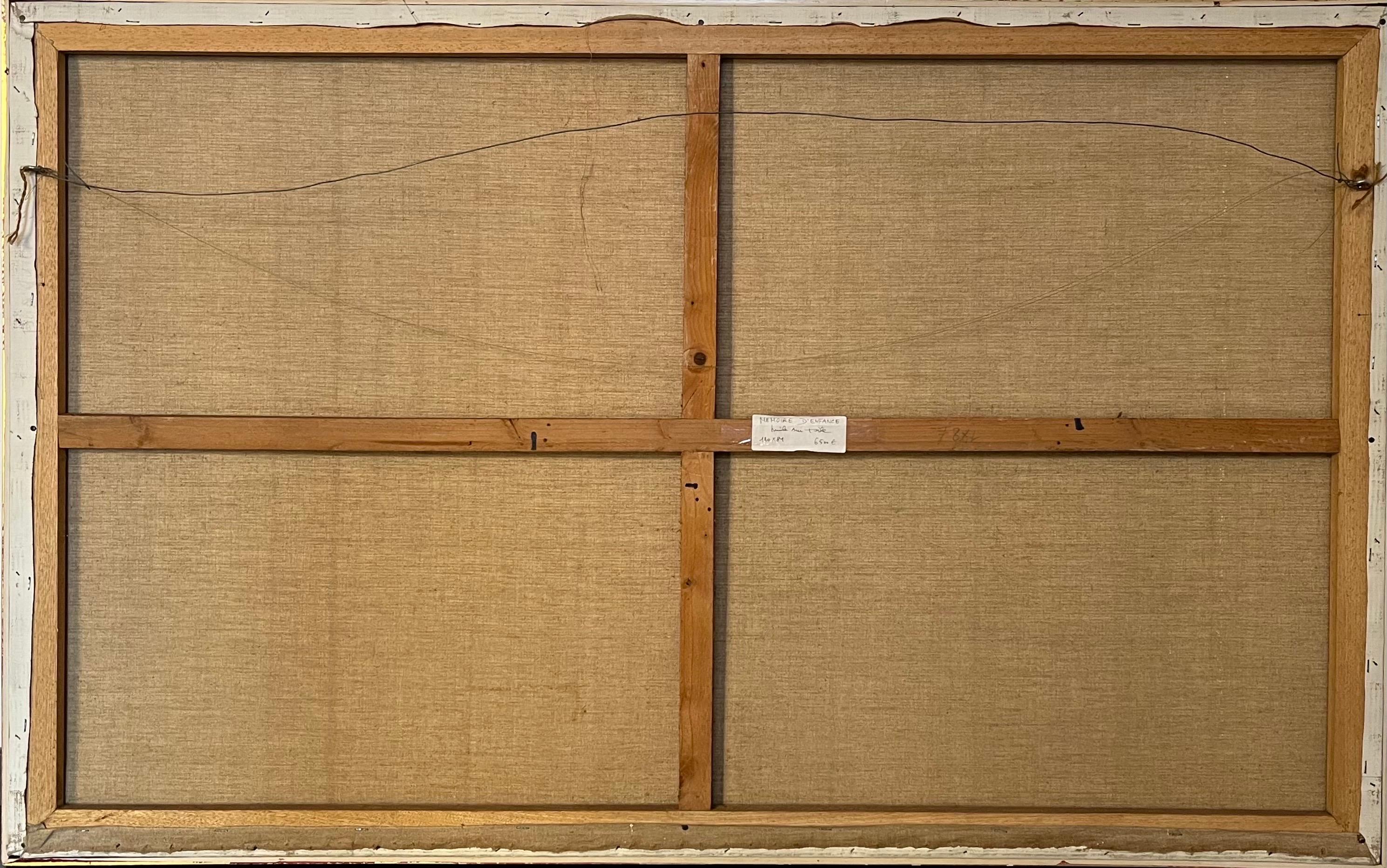 Kindheitserinnerungen von Jean-Pierre BURQUIER – Öl auf Leinwand – 129x80 cm im Angebot 10