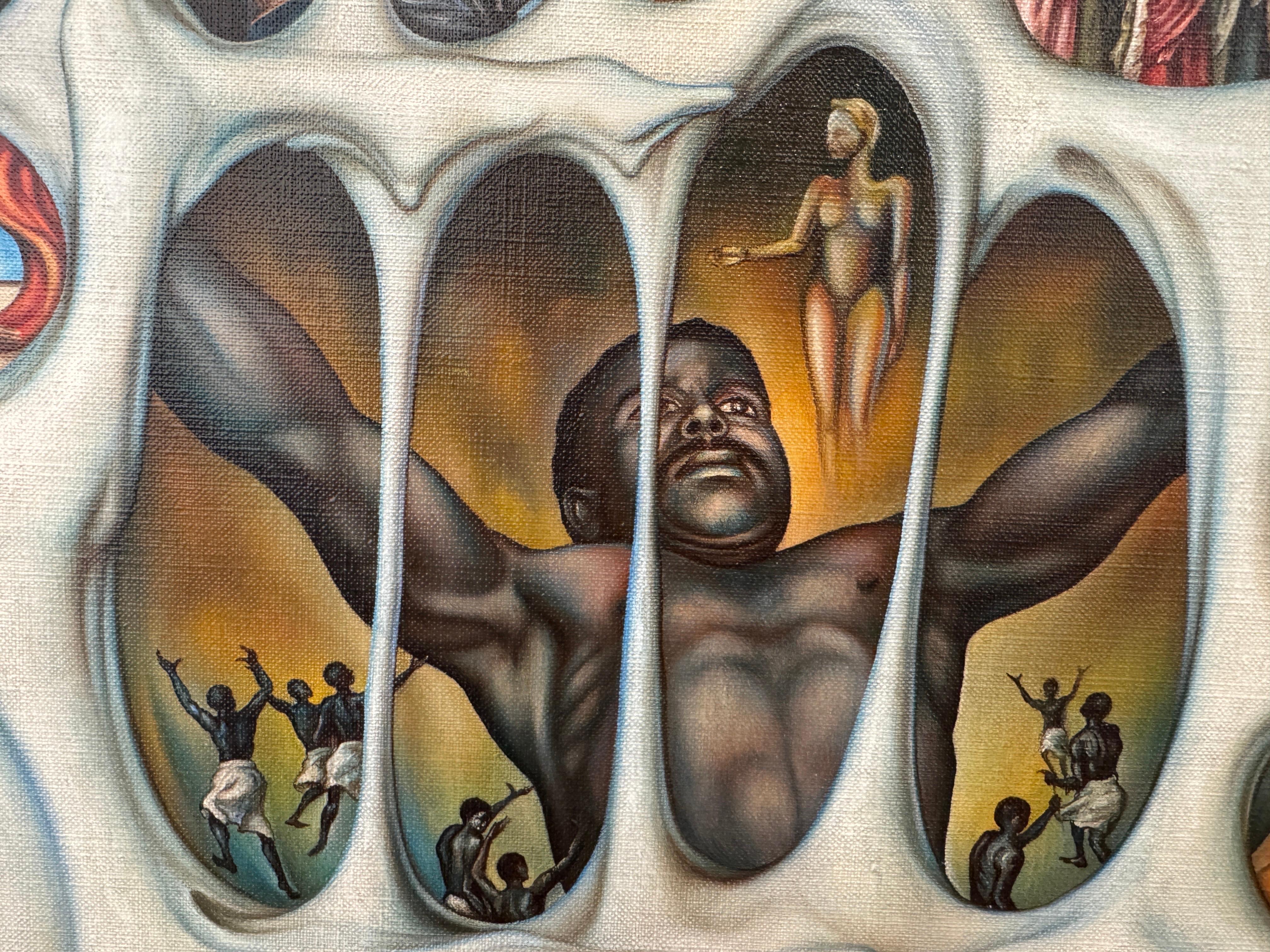 Kindheitserinnerungen von Jean-Pierre BURQUIER – Öl auf Leinwand – 129x80 cm im Angebot 8