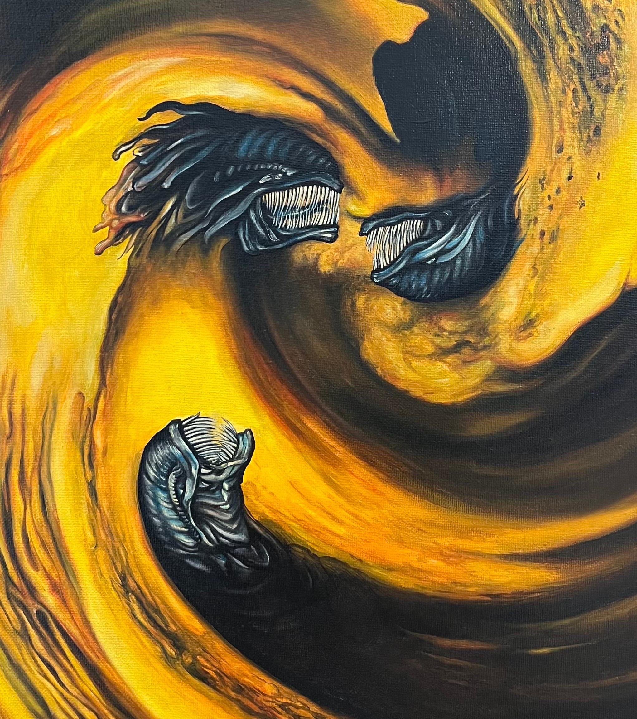 Maelstrom Space von Jean-Pierre BURQUIER - Öl auf Leinwand - 92x60 cm im Angebot 2