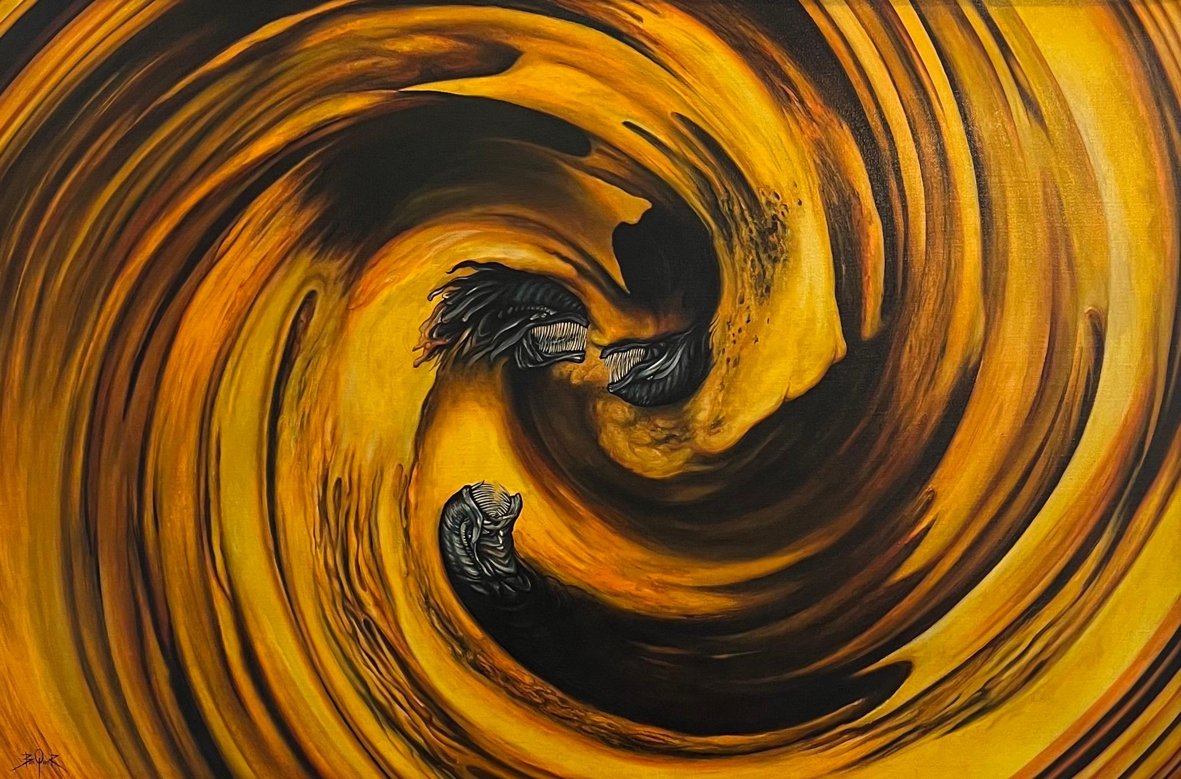 Maelstrom Space von Jean-Pierre BURQUIER - Öl auf Leinwand - 92x60 cm