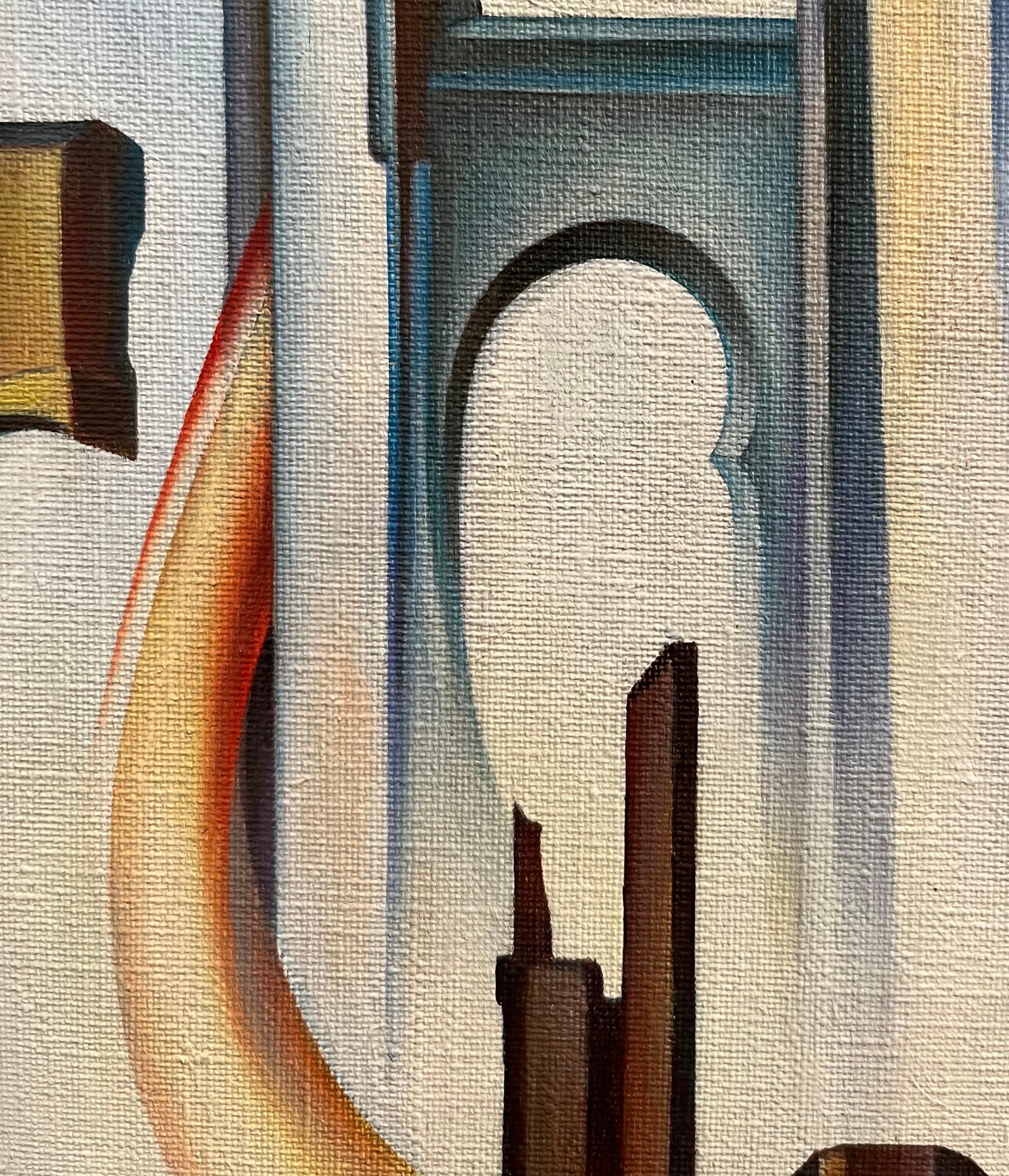 The Tower of Babel von Jean-Pierre BURQUIER - Öl auf Leinwand - 81x65 cm im Angebot 3