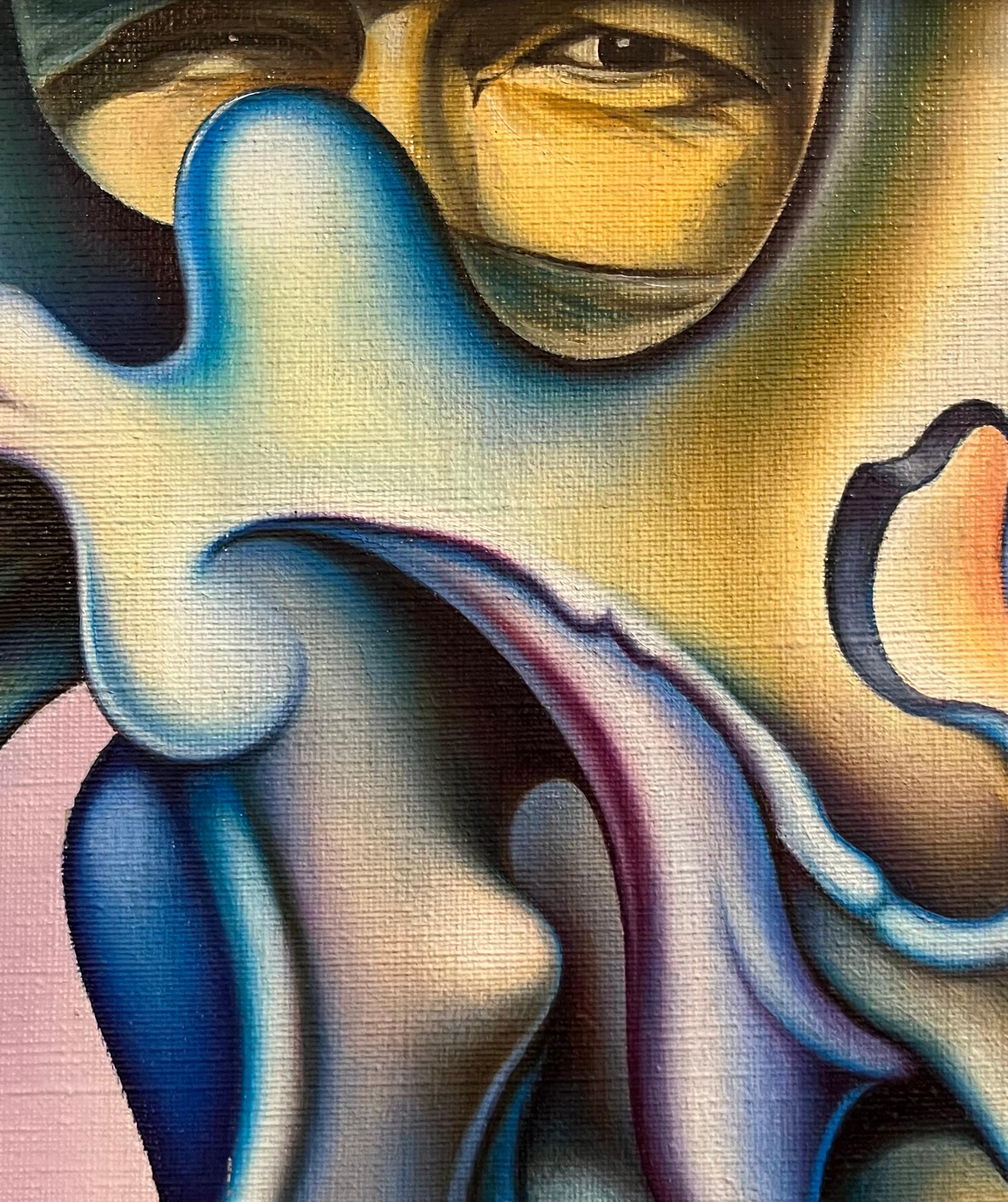 The Tree of Life by Jean-Pierre BURQUIER - Oil on Canvas - 81x65 cm For Sale 9