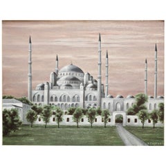 Jean-Pierre Capron '1921-1997' "La Mosquee Bleue D'istanbul" Olio su tela