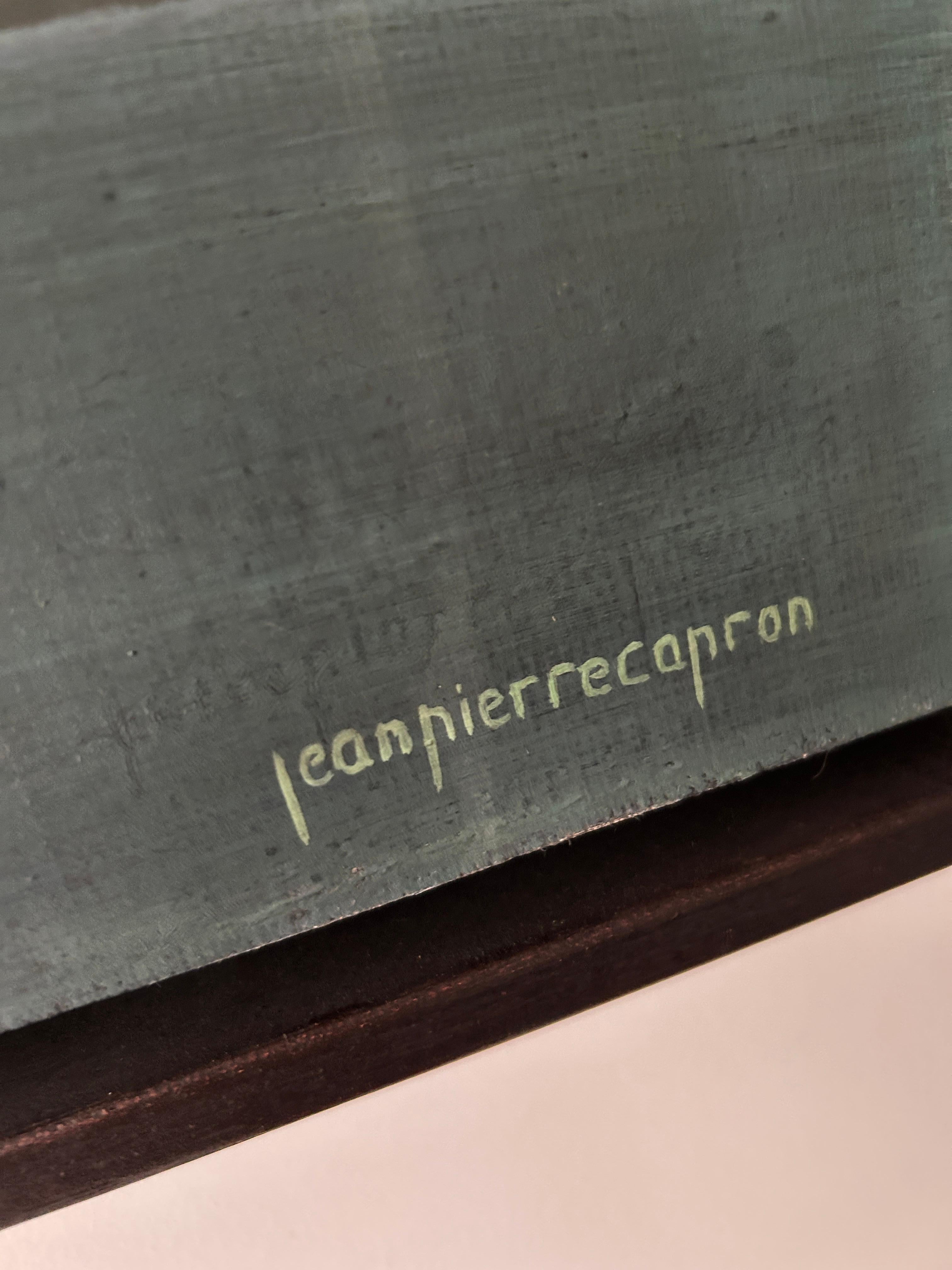 Capron, Poppies and Daisies, still life with flowers, oil on canvas - Gray Figurative Painting by Jean-Pierre Capron