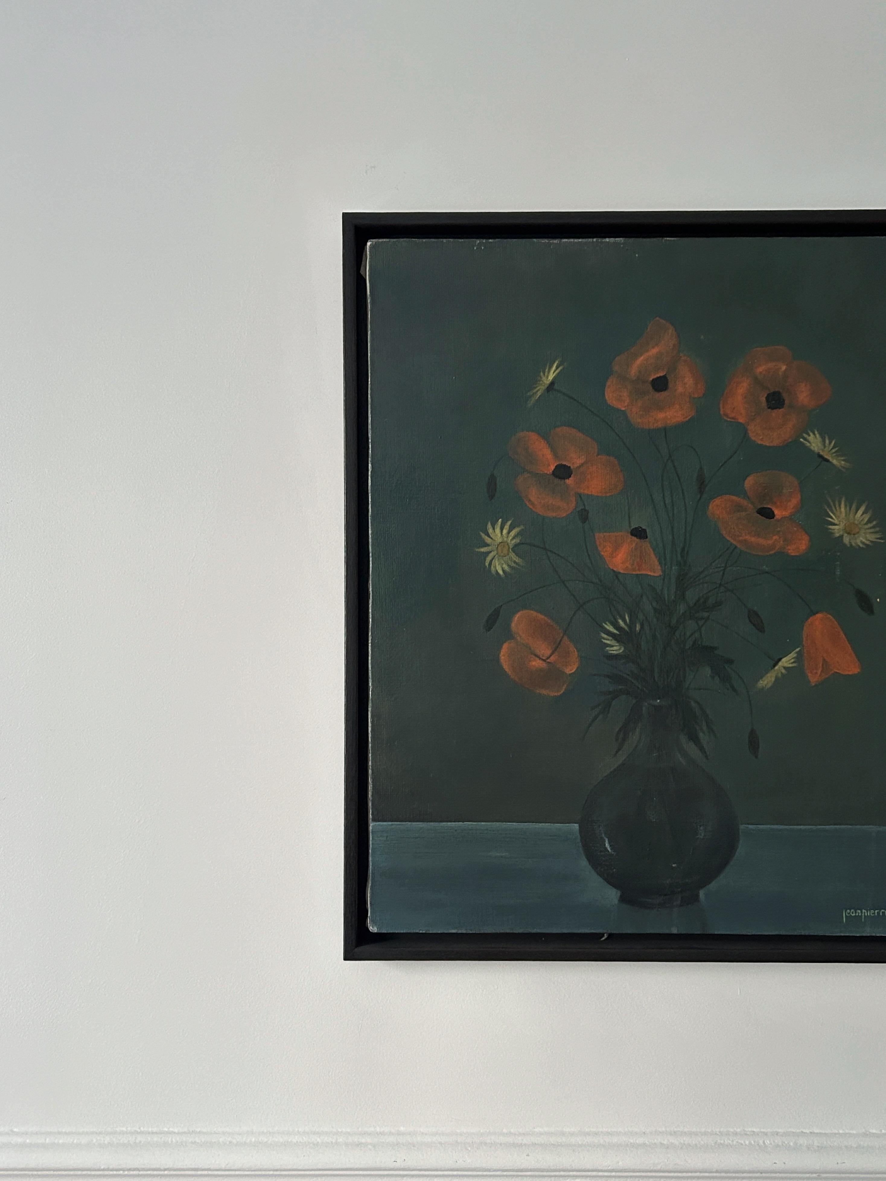 Capron, Poppies and Daisies, still life with flowers, oil on canvas For Sale 2