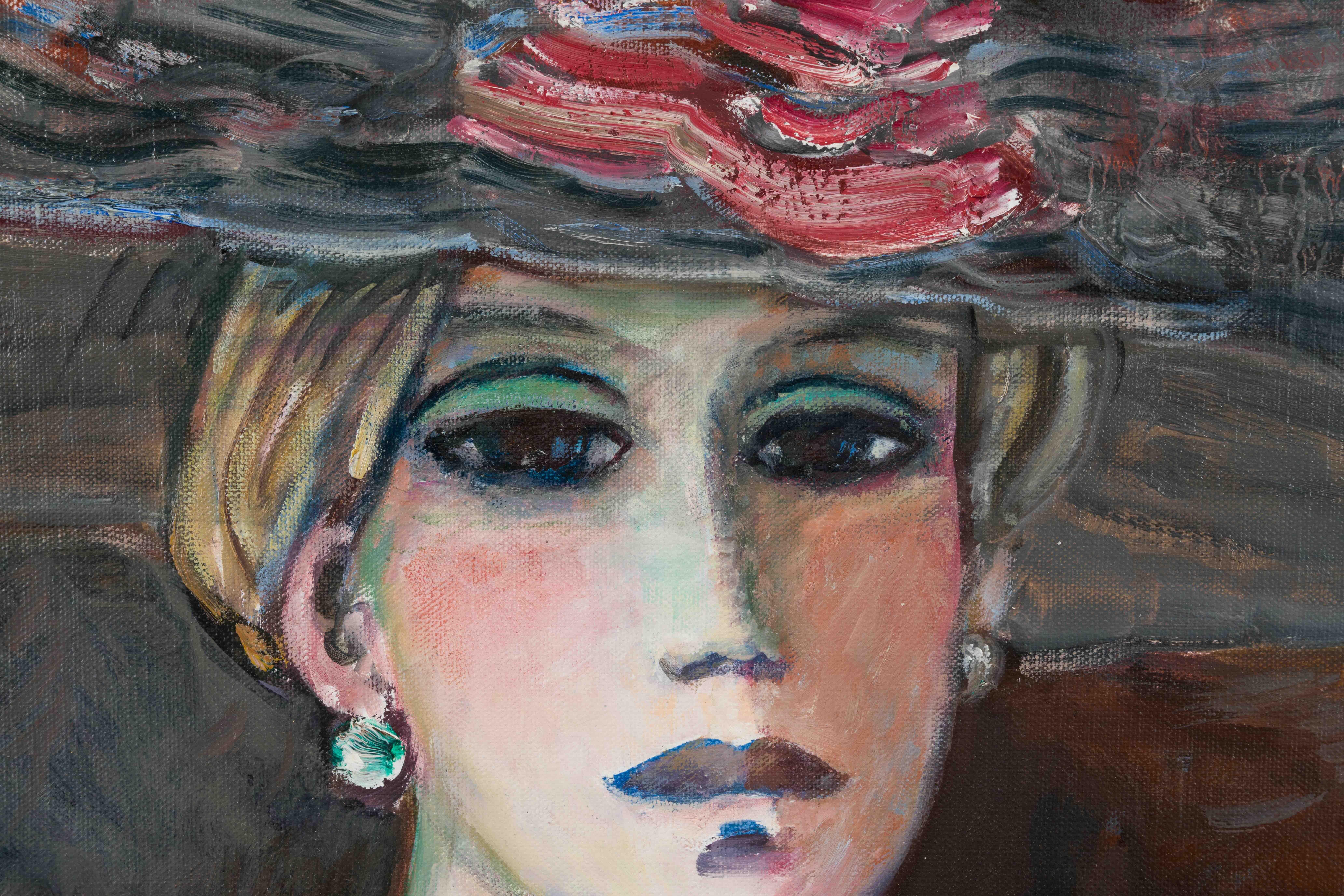 Aude de Jean-Pierre Cassigneul - Retrato, Pintura, Óleo sobre lienzo en venta 2