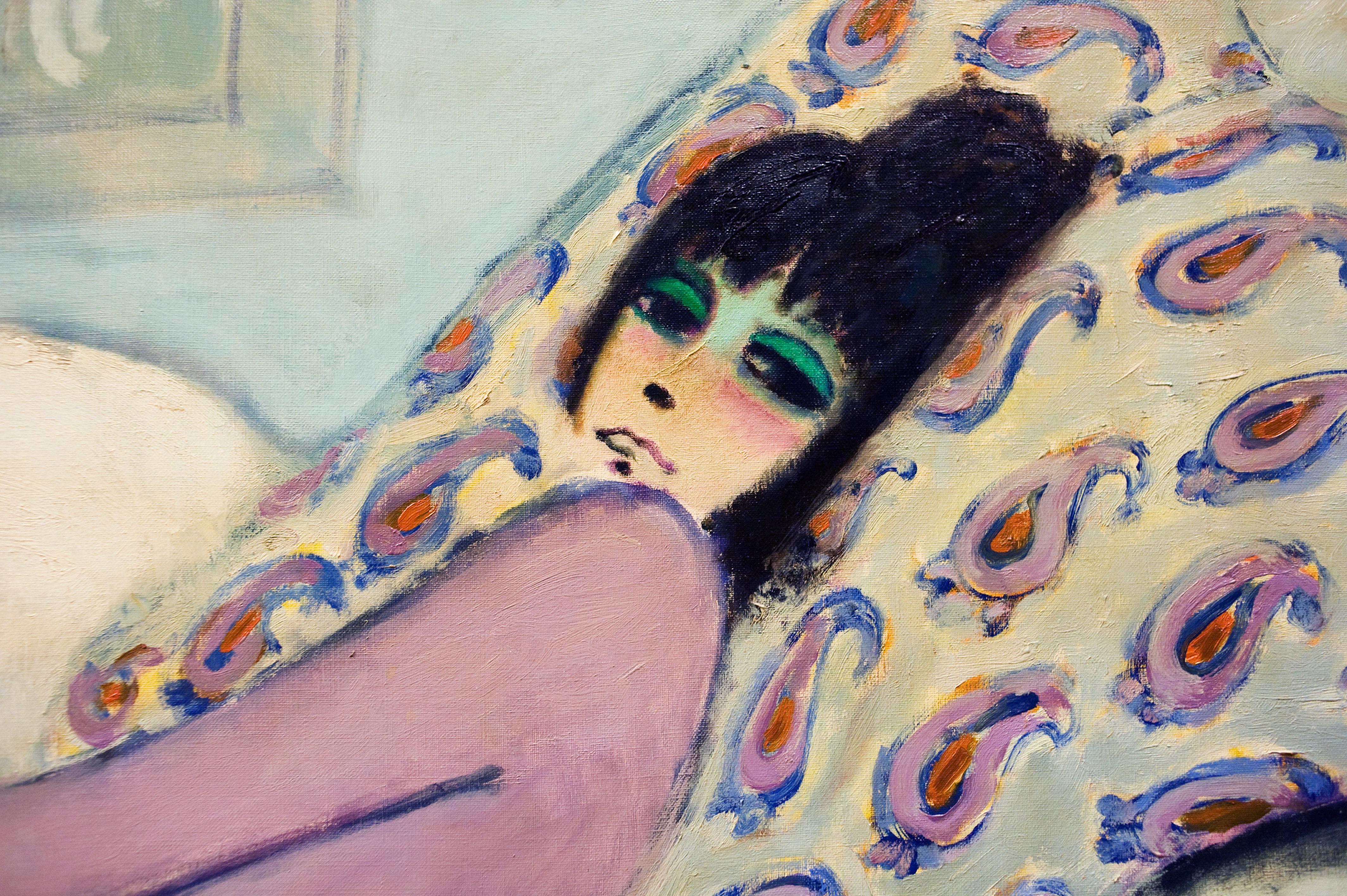 Femme Alongée (Le Divan), 1972 - Painting by Jean-Pierre Cassigneul