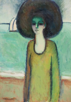 Femme au bord de la mer by Jean-Pierre Cassigneul - Portrait painting