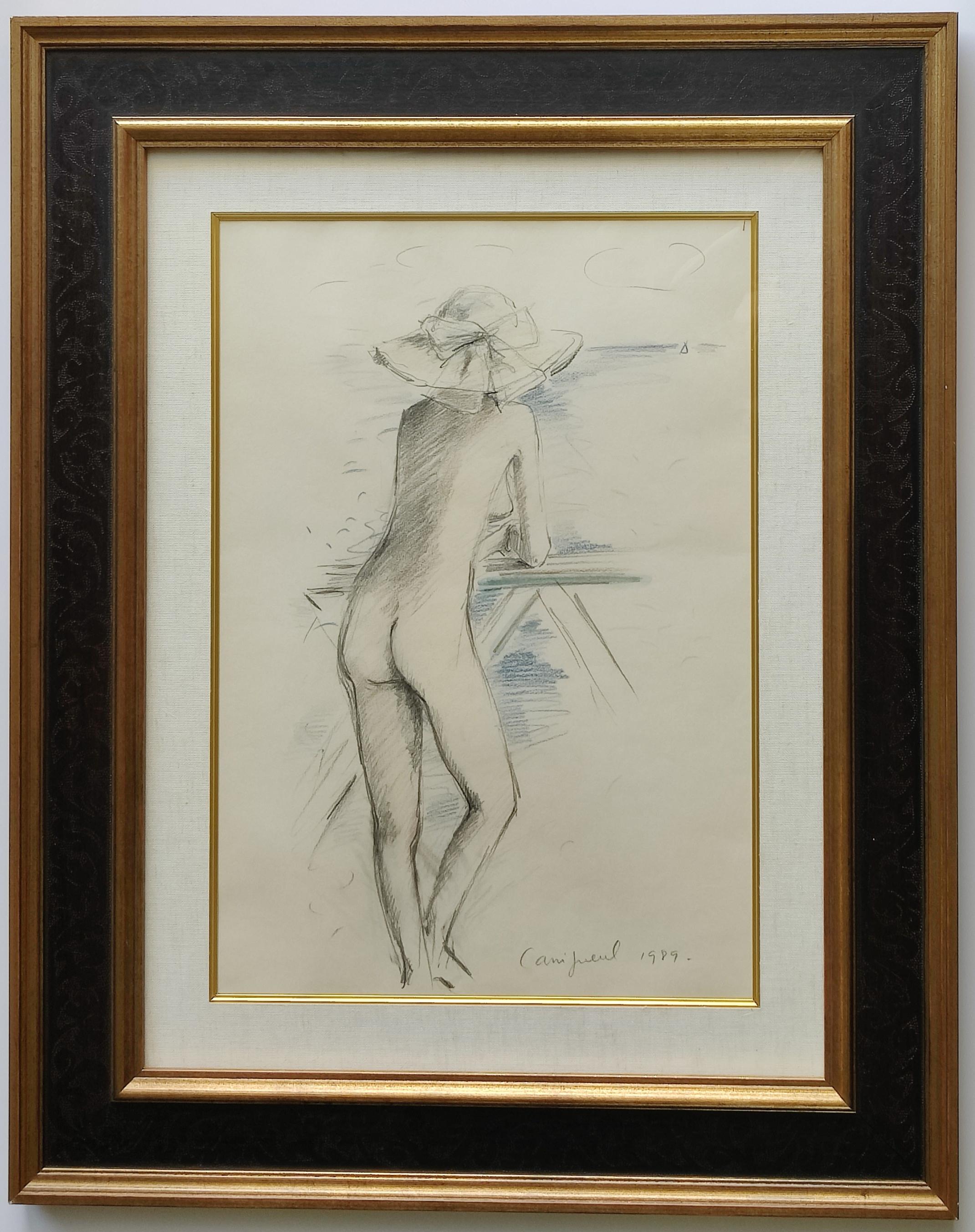 Jean-Pierre Cassigneul
Auf der Terrasse, 1989
Bleistift, Farbstift und Aquarell auf Papier
Signiert und datiert unten rechts
Bildgröße 46 x 36,3 cm
Rahmengröße 68,5 x 54,5 x 2,5 cm
EIN WEG  vom Künstler signiert
