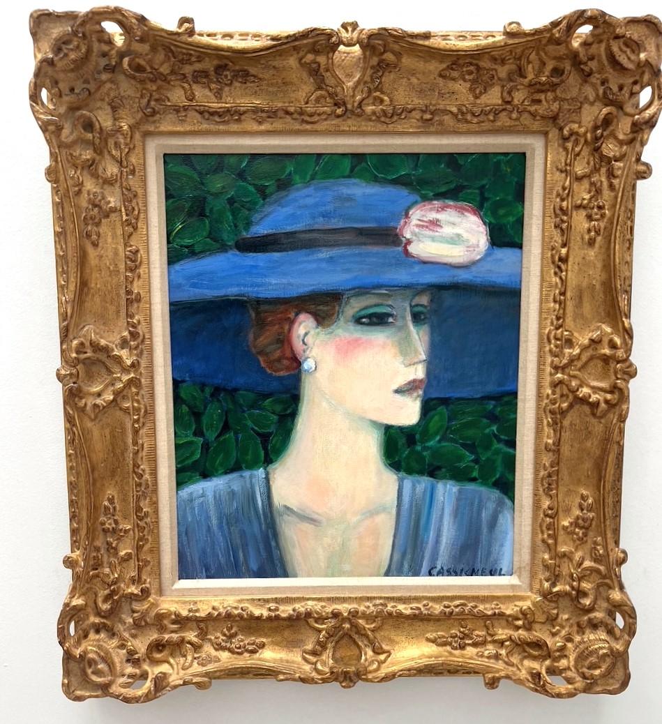 „La Capelin Bleue“ (Impressionismus), Painting, von Jean-Pierre Cassigneul