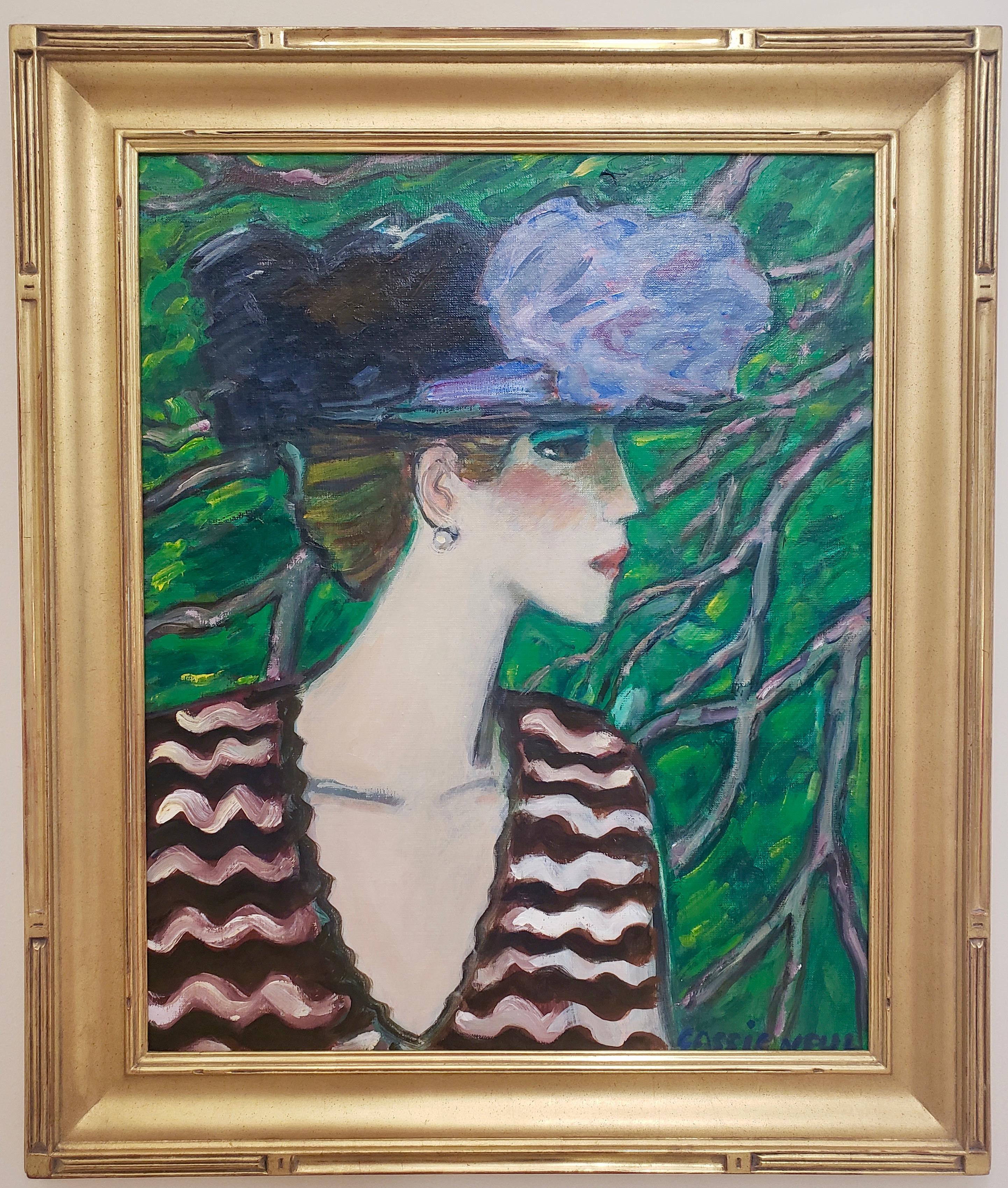 Elegante pintura de género de principios del siglo XXI.  Cassigneul es famoso por su enfoque moderno de la mujer elegante 

Presentado en un marco personalizado de pan de oro 

Acompañado de un certificado del artista 
