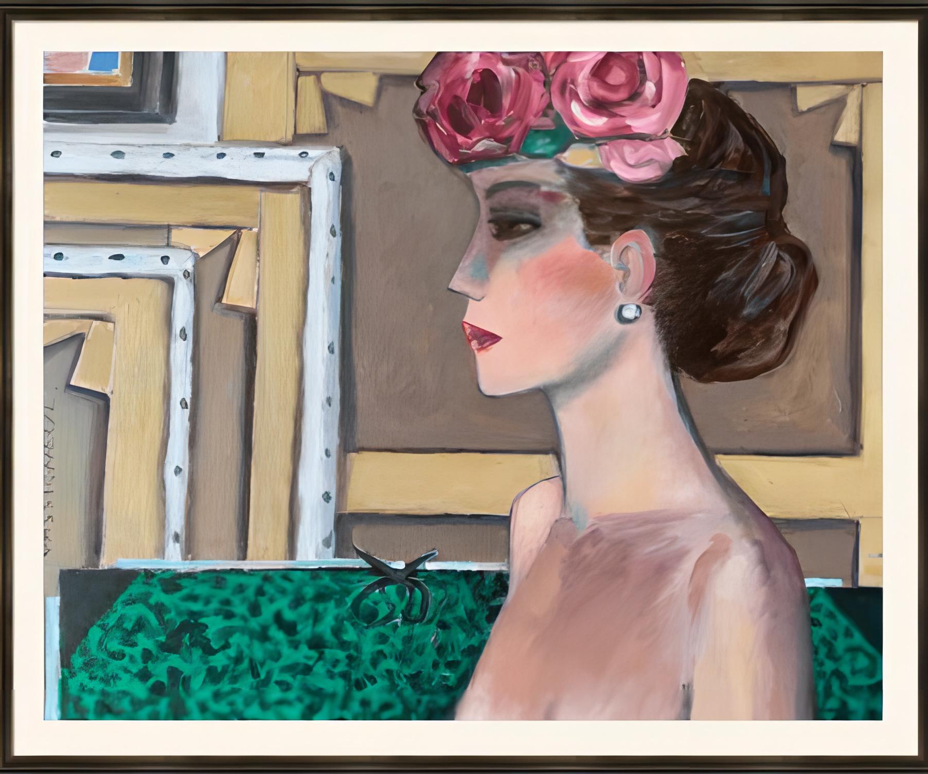 Jean-Pierre Cassigneul Figurative Painting - "Model in the artists studio"