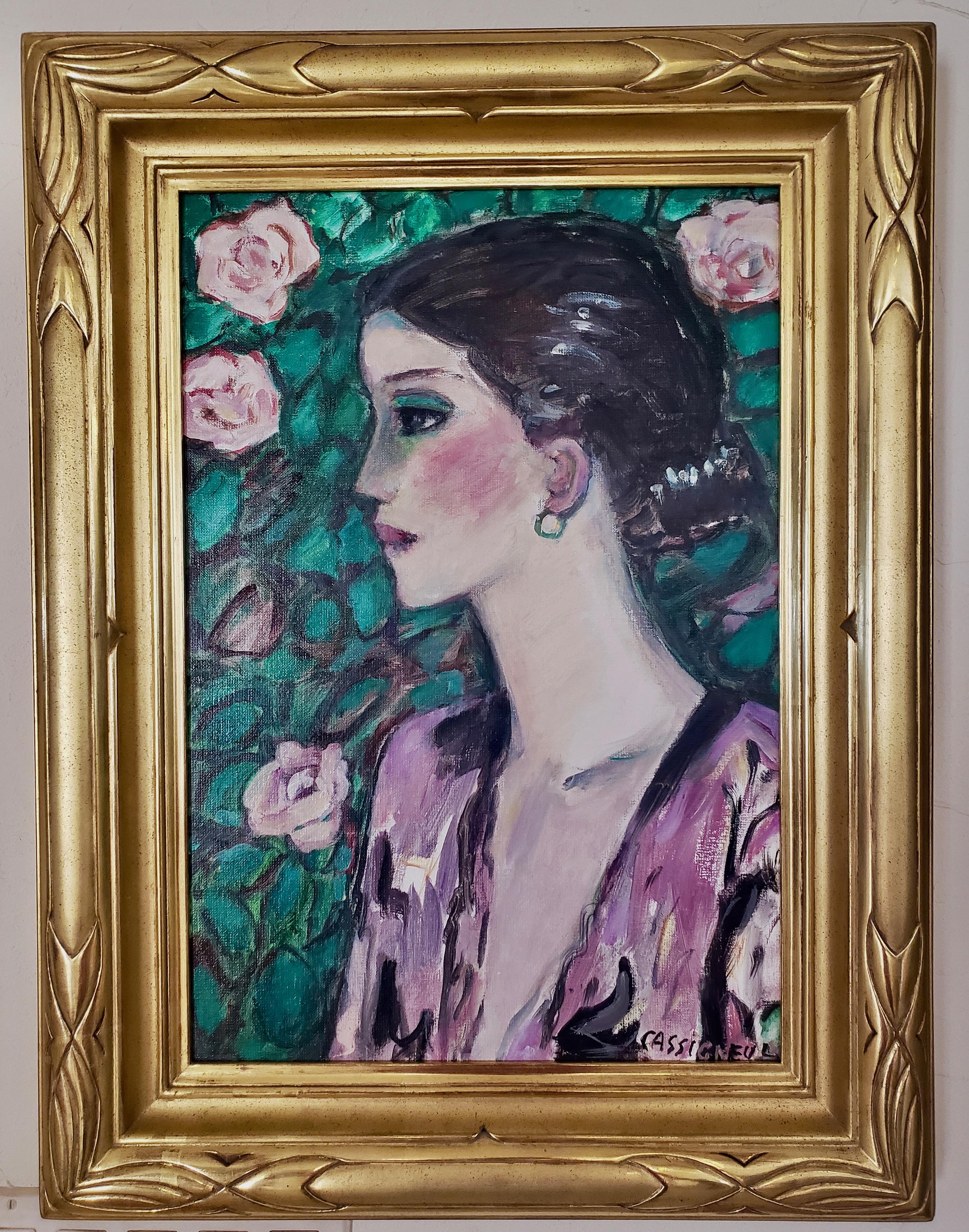 Cassigneul is famous for his elegant woman in a modern style.  

Housed in a custom gold leaf frame 

Accompanied with a certificate from the artist 