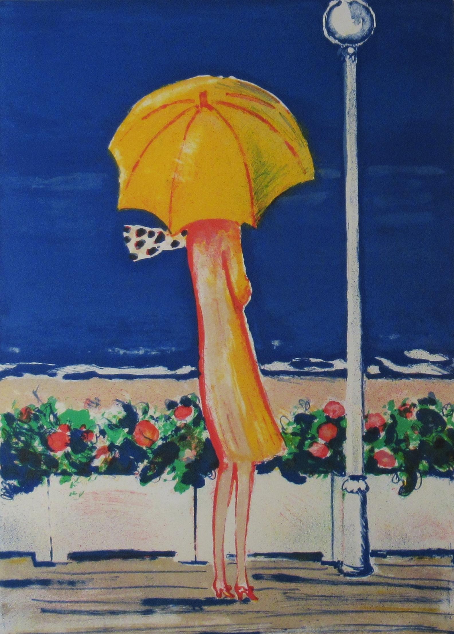 „Madame a l'ombrelle“ von Femme – Print von Jean-Pierre Cassigneul