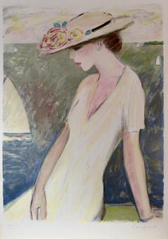 Retro "Le Bonheur Entrevu" Large colors lithograph
