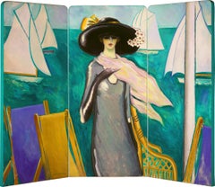 La Terrasse Devant La Mer By Jean Pierre Cassigneul