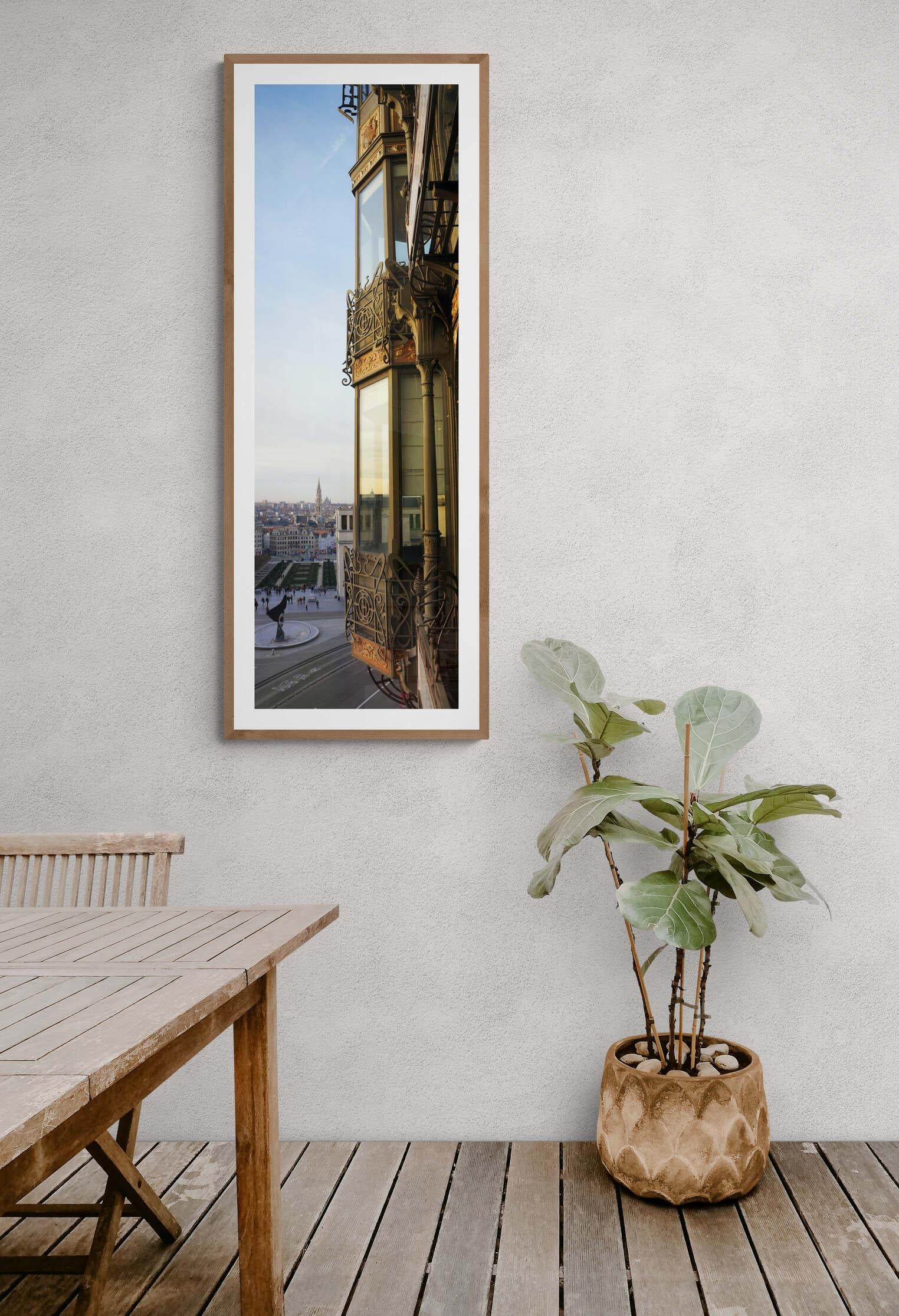 Brussels Skyline from music museum- Contemporary Panoramic Color Photography For Sale 1