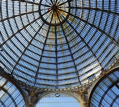 Galleria Umberto 1er de Napoly - Italia- Fotografía panorámica en color con marco completo
