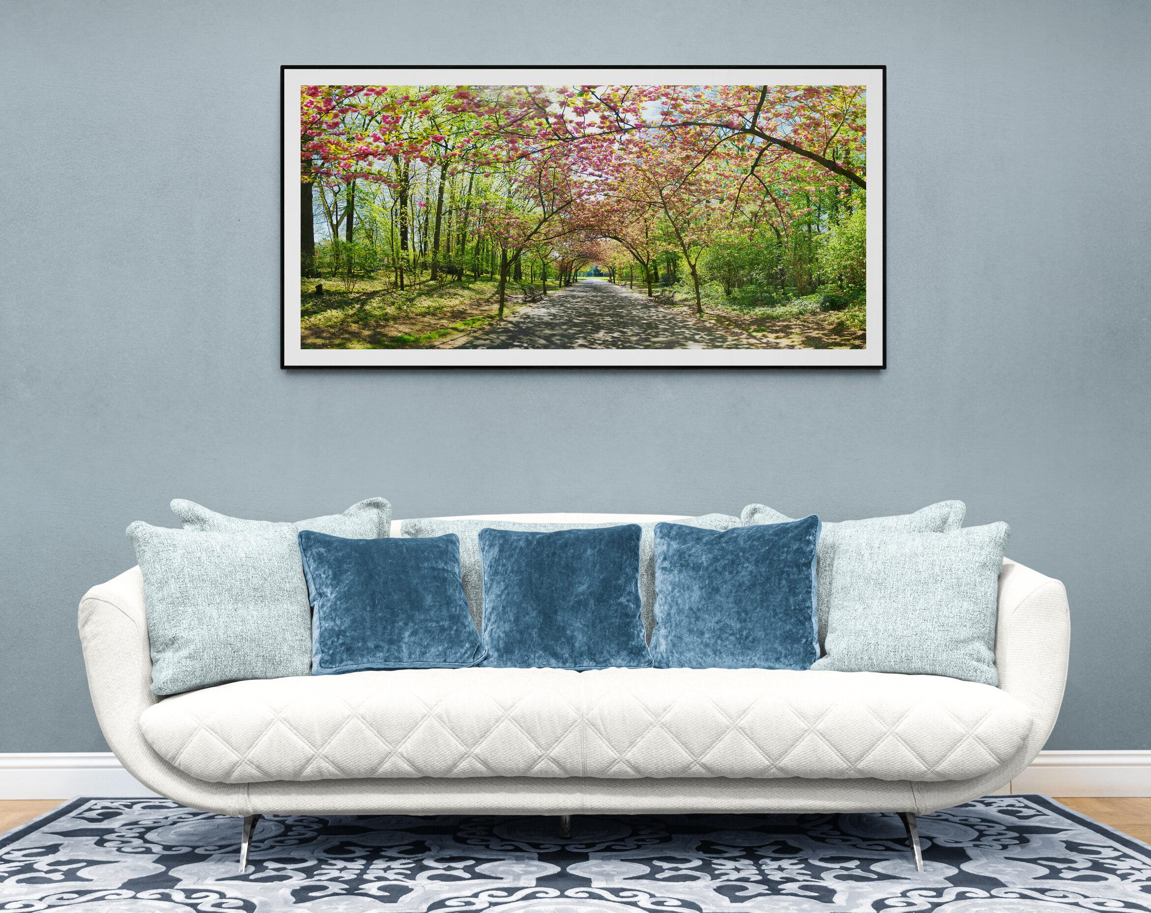 Japan Cherry Trees - Brussels - Contemporary Panoramic Color Photography For Sale 2