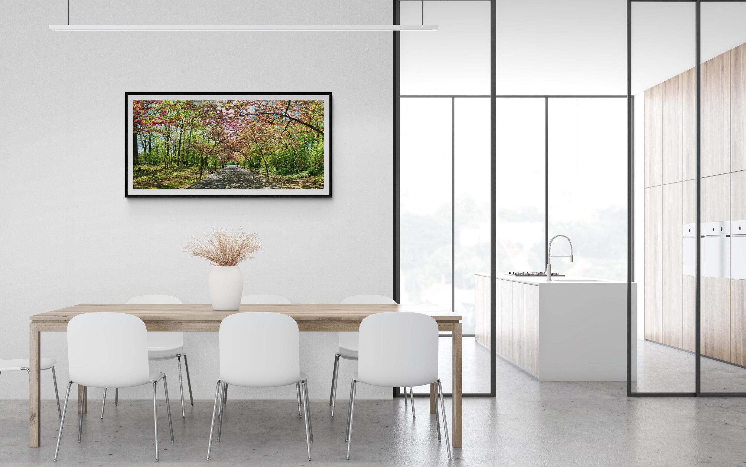 Japan Cherry Trees - Brussels - Contemporary Panoramic Color Photography For Sale 3