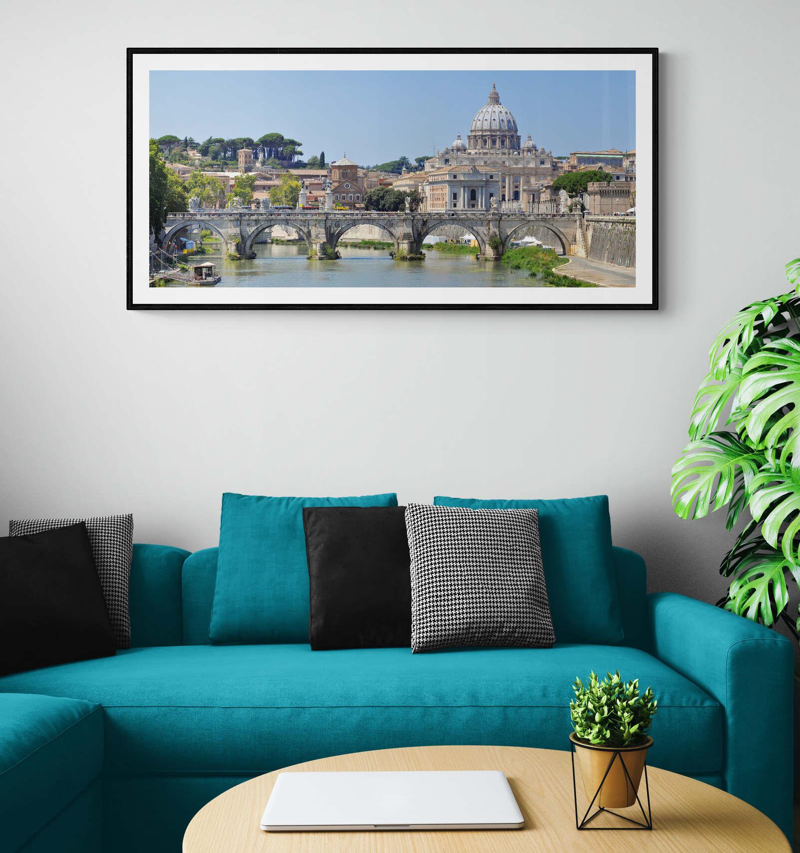 Ponte Vittorio Emmanuel II - Roma -  Contemporary Panoramic Color Photography For Sale 1