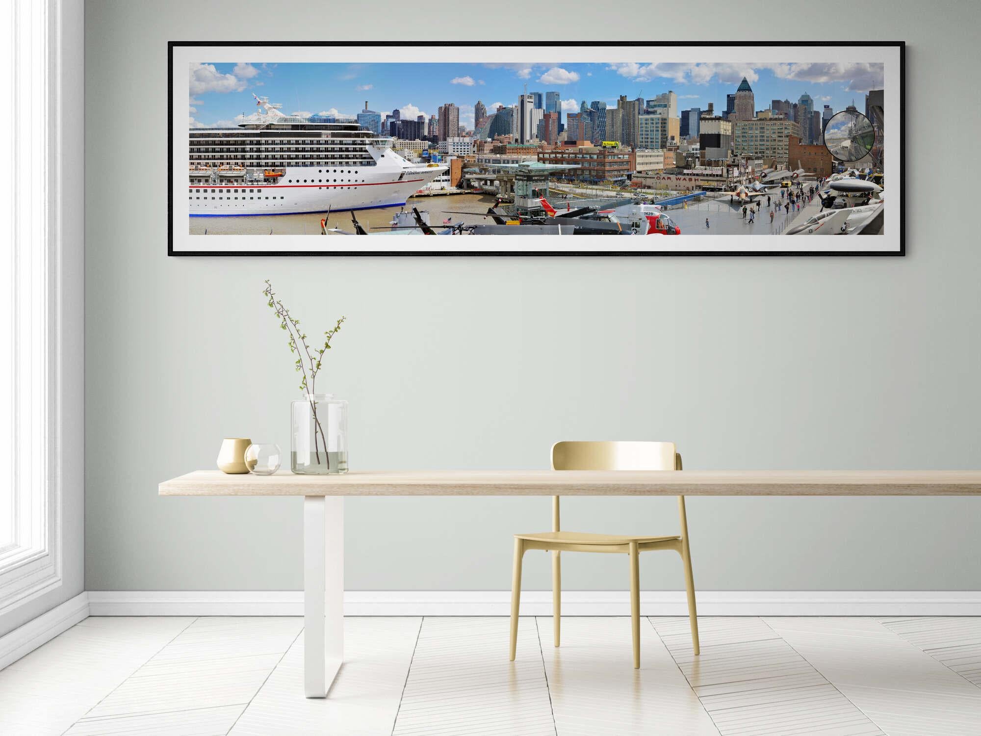 Skyline from the Intrepid museum, NYC - Contemporary Panoramic Color Photography For Sale 1