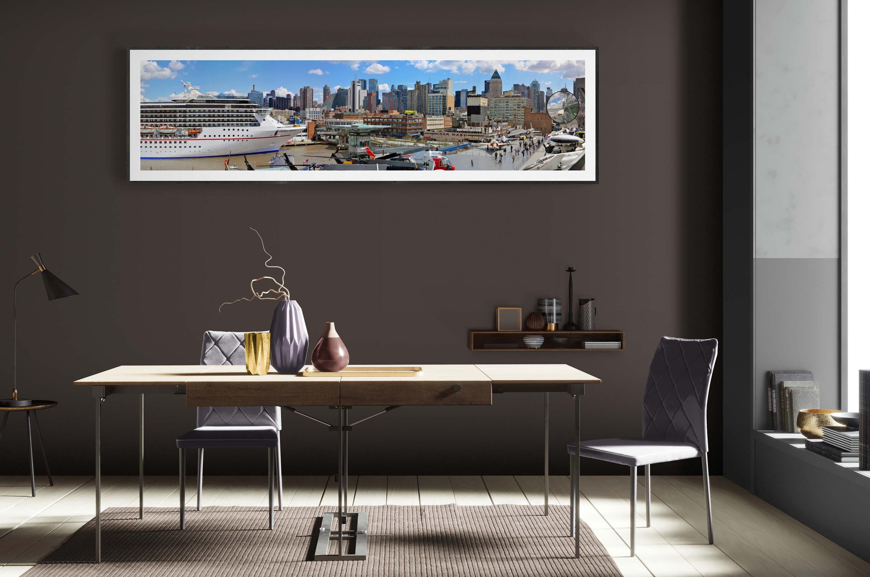 Skyline from the Intrepid museum, NYC - Contemporary Panoramic Color Photography For Sale 2