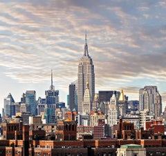 Skyline of New York City from Brooklyn- Contemporary Panoramic Color Photography