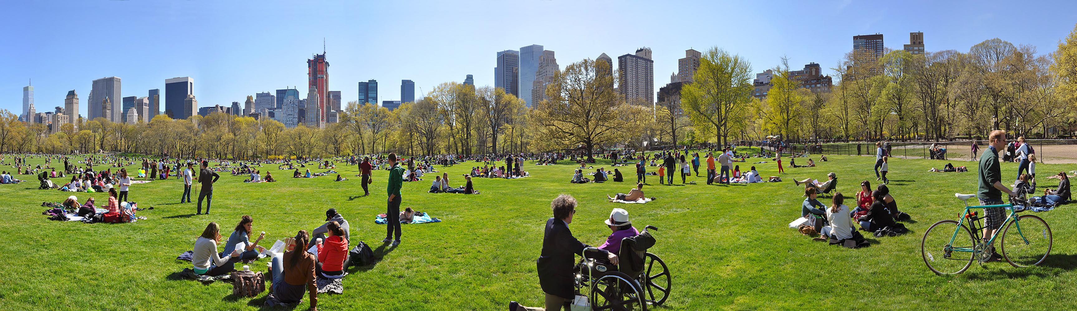 Spring afternoon in Central Parc  NYC - Contemporary Panoramic Color Photography