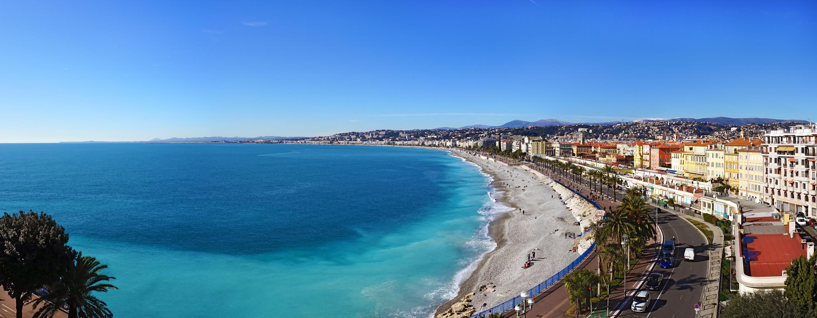 El Paseo de los Ingleses - Niza (Francia) -  Fotografía Panorámica Contemporánea en Color