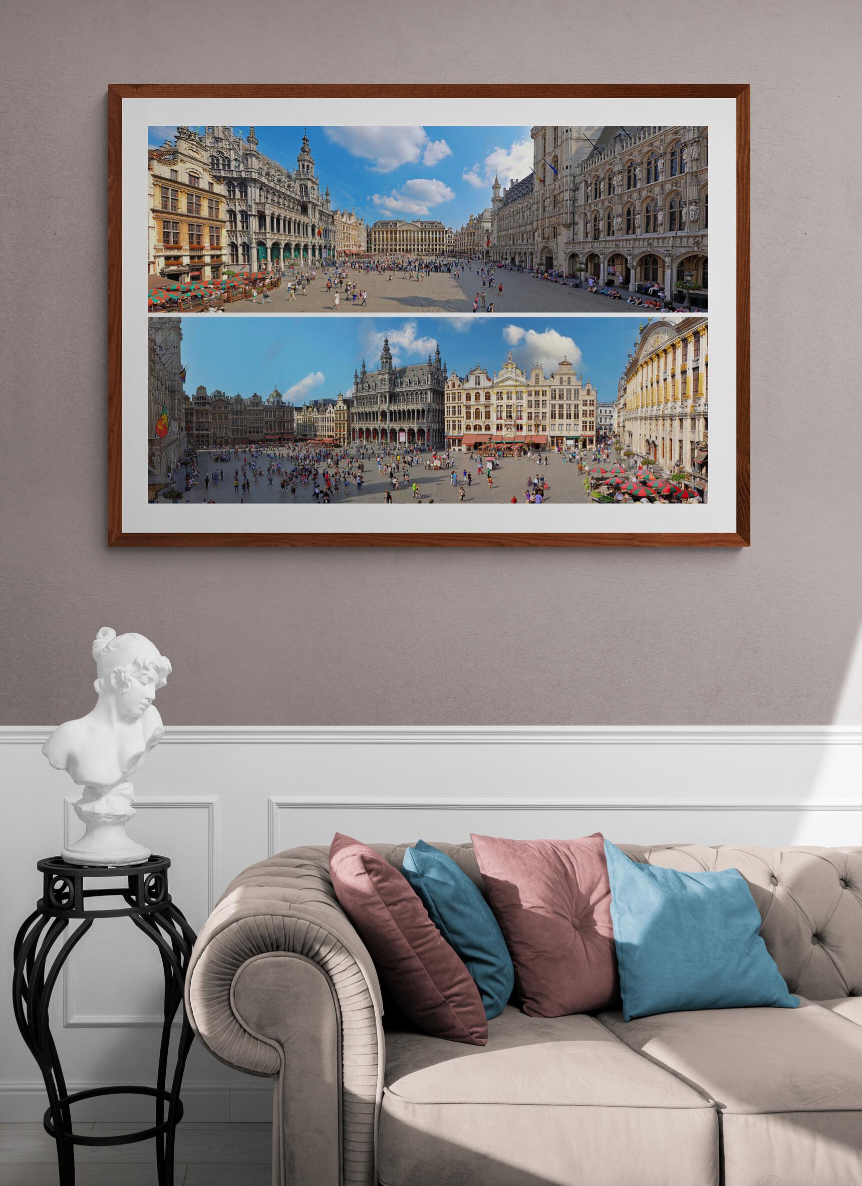 The Grand Place of Brussel - 2013 - Full Framed color panoramic photography - Photograph by Jean Pierre De Neef
