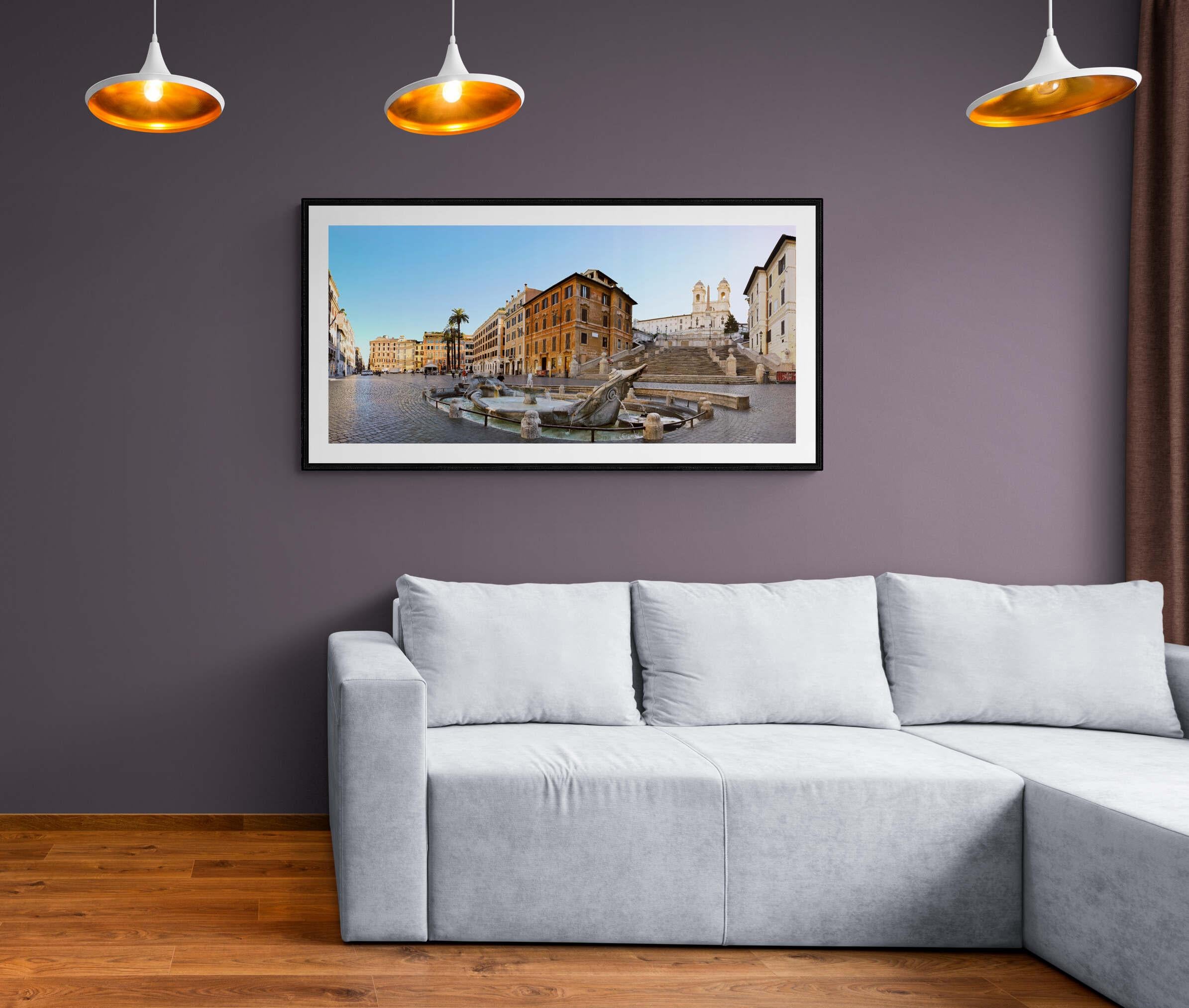 The Piazza di Spagna, Roma - Italy  - Contemporary Panoramic Color Photography For Sale 2