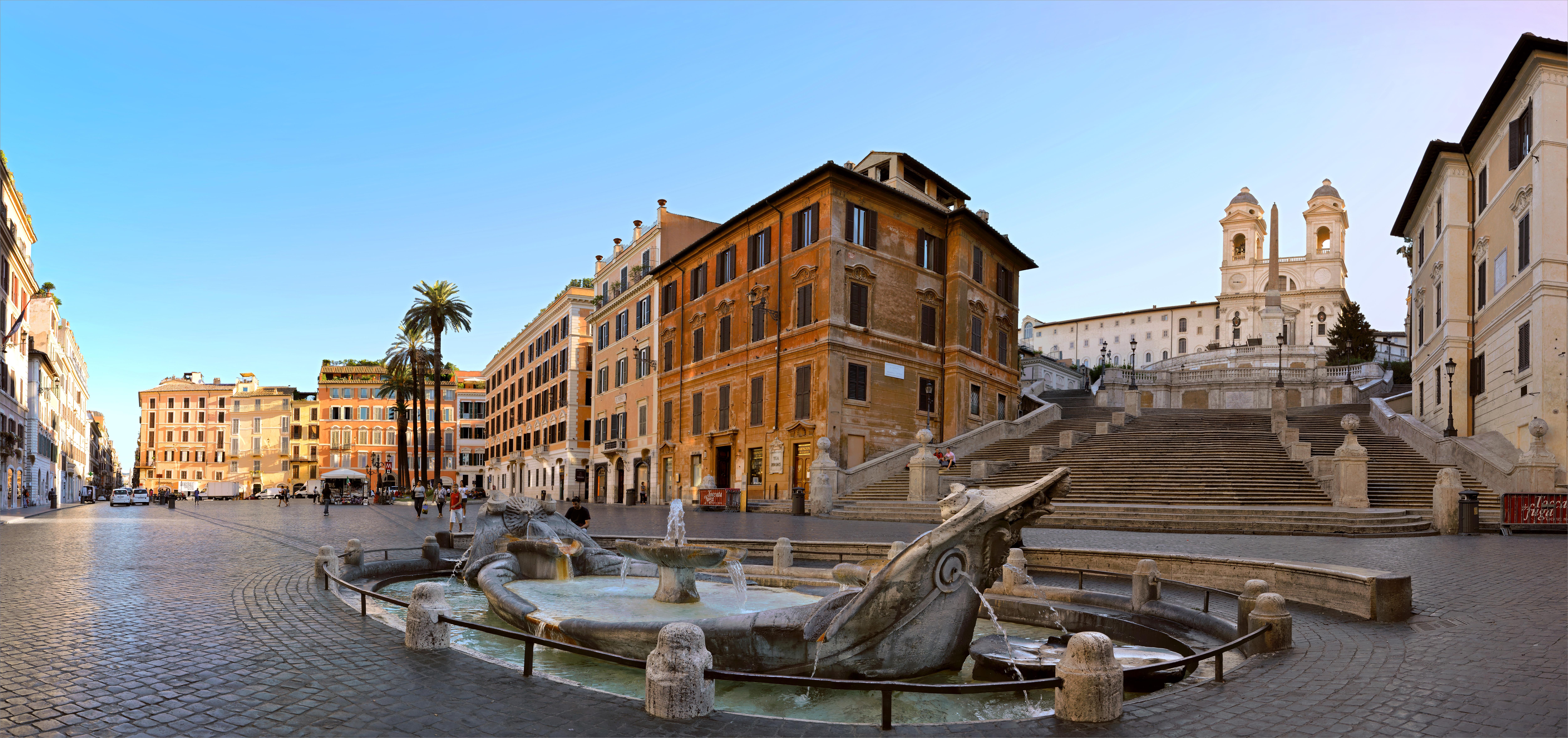 La Piazza di Spagna, Rome, Italie  - Photographie couleur Panoramic contemporaine