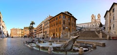 The Piazza di Spagna, Roma - Italy  - Contemporary Panoramic Color Photography