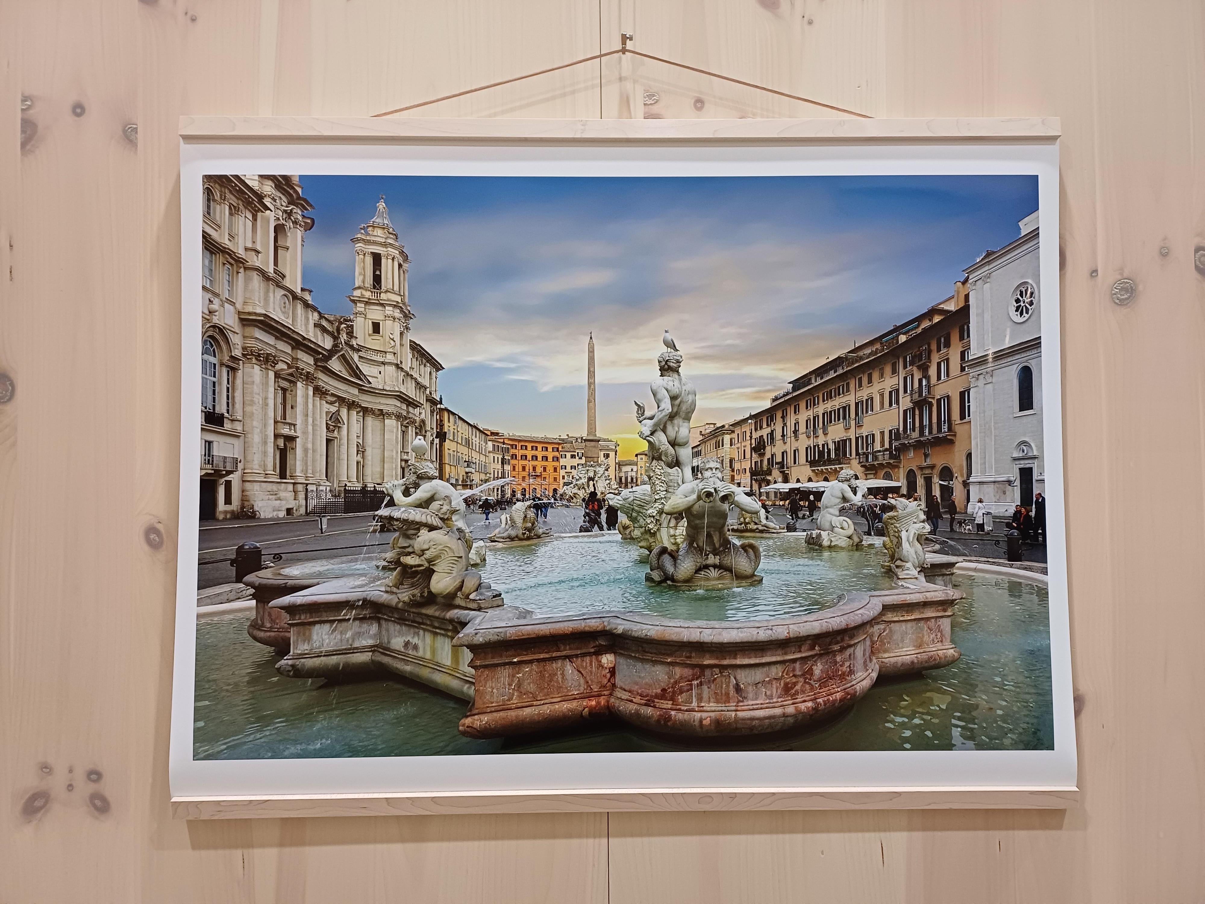 The Piazza Navona, Roma - Italy 2019 - Contemporary Panoramic Color Photography For Sale 3