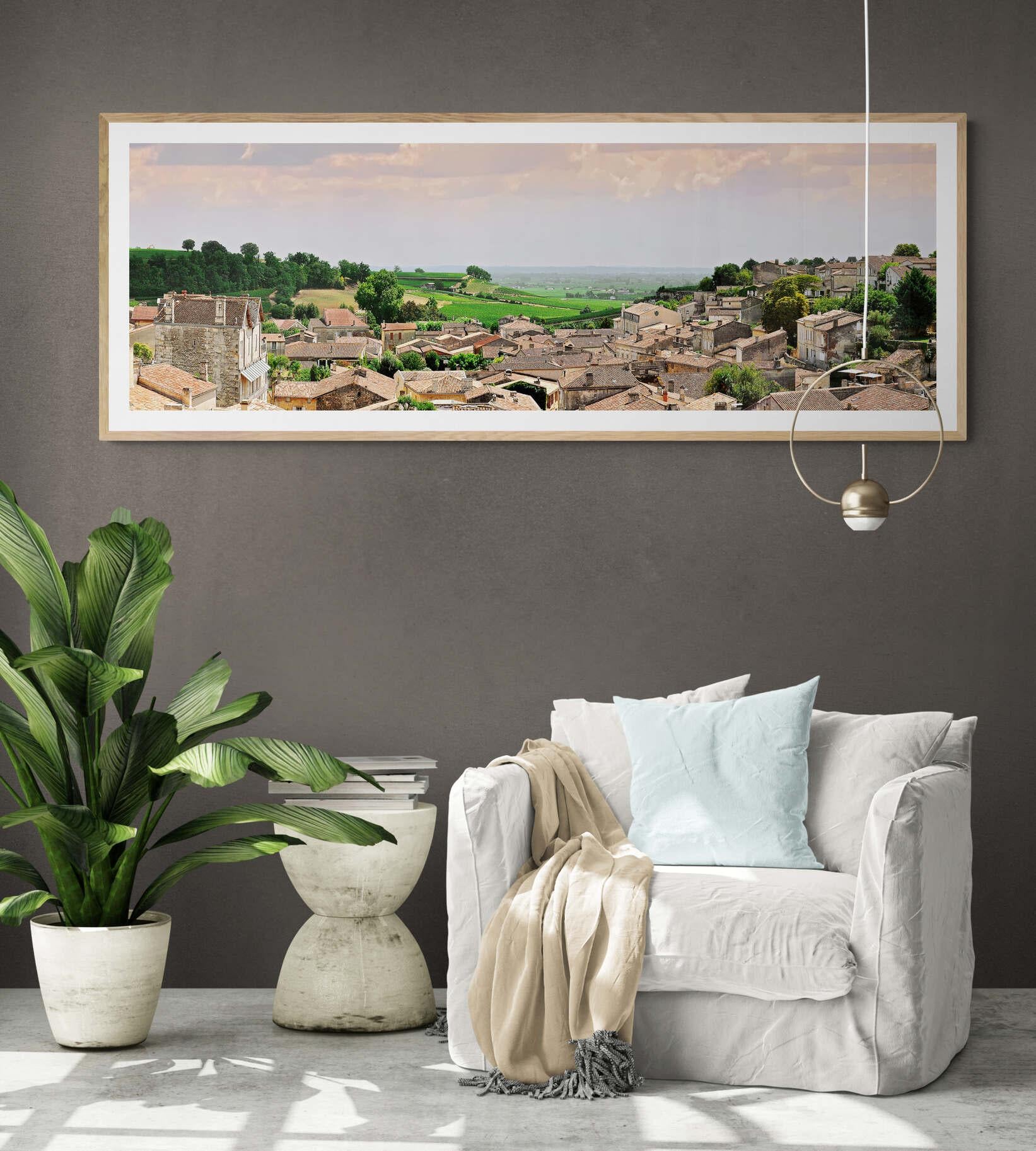 The village of Saint-Emilion (France) - Contemporary Panoramic Color Photography For Sale 1