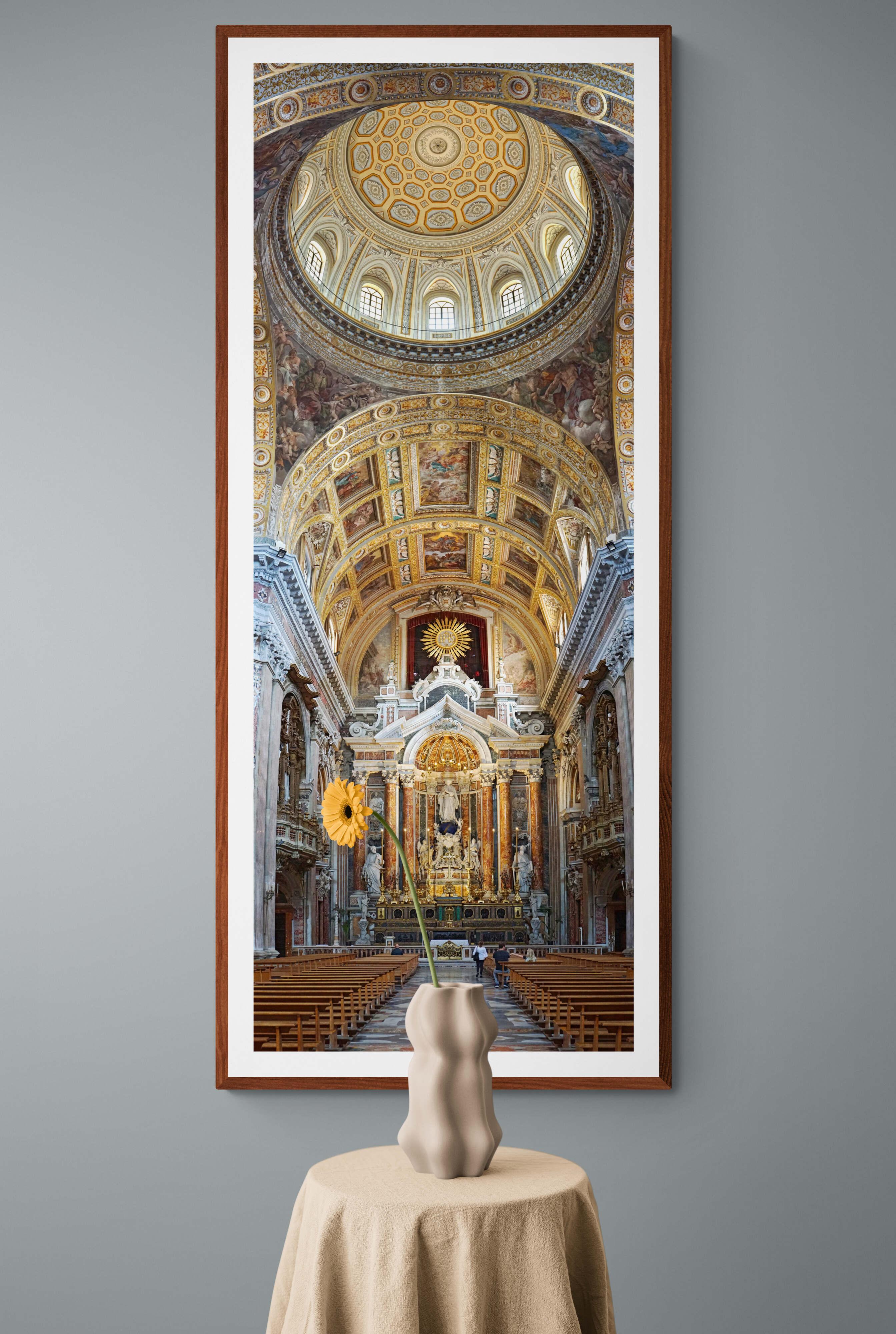 Pigment photographic paper - photography & fine art print © Jean Pierre De Neef 
Artwork # 3  sold in perfect condition from a limited edition of 12 ex- Composition from an assembly of 8 shots digitaly edited and made in 2017
View of the nave,