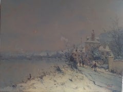 Snowy effects - Landscape by the Seine in Normandy France by Jean Pierre Dubord