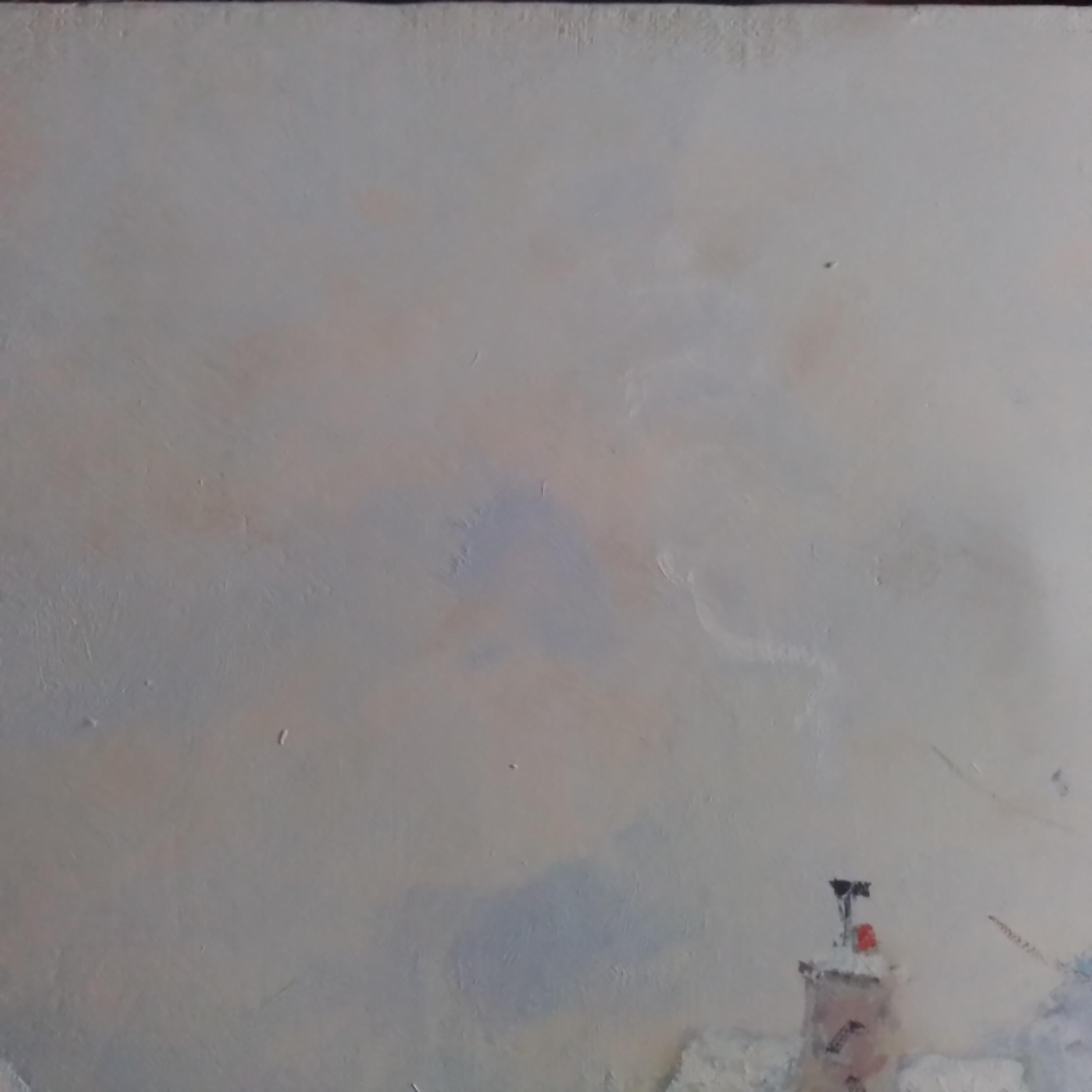 Paysage de neige de la Seine en Normandie, France - Jean Pierre Dubord en vente 10