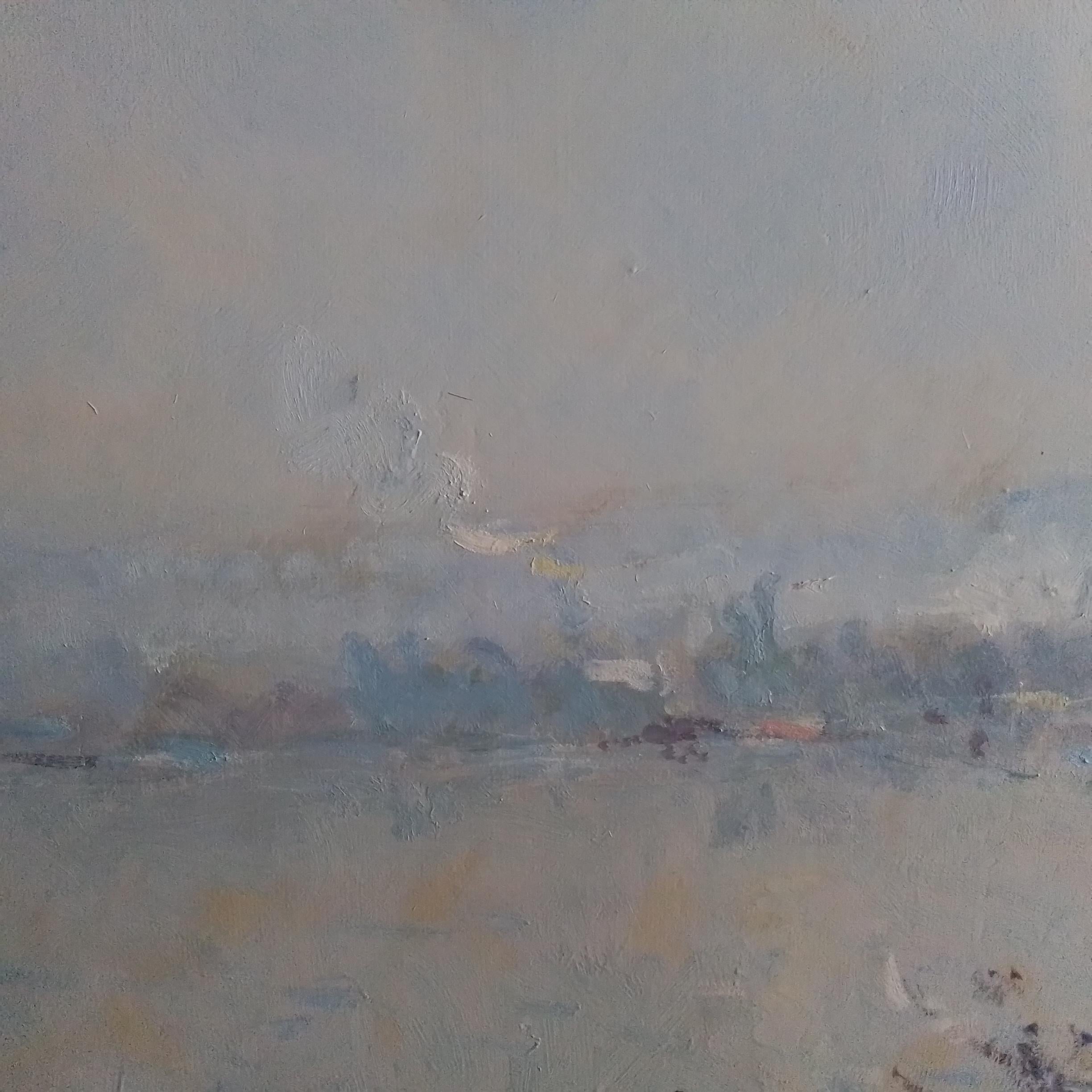 Paysage de neige de la Seine en Normandie, France - Jean Pierre Dubord en vente 5