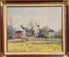 Art vintage de l'artiste français DUBORD JEAN - Paysage de Normandie - Huile signée