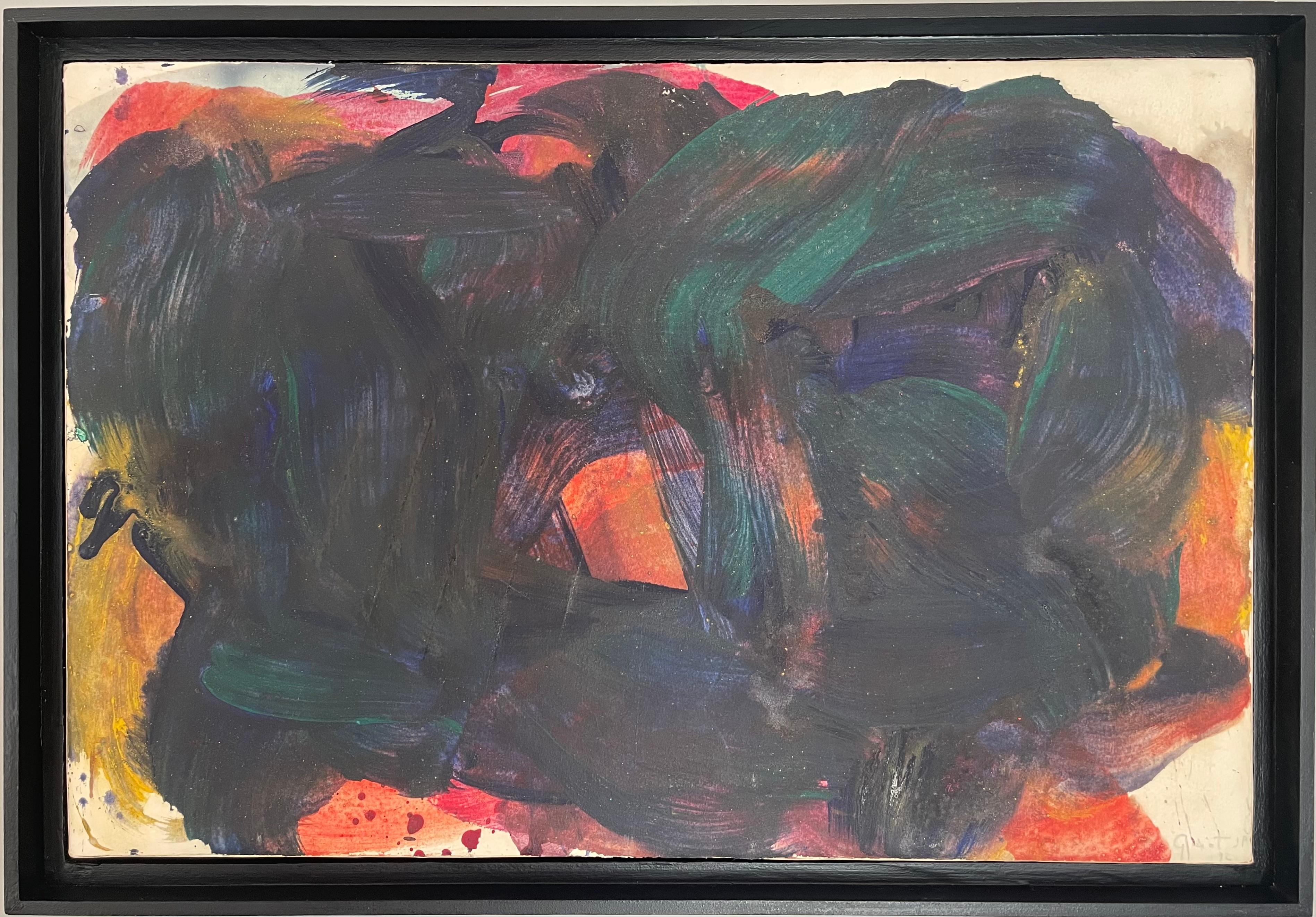 Pintura abstracta francesa contemporánea femenina y colorista de Jean Pierre Guiot